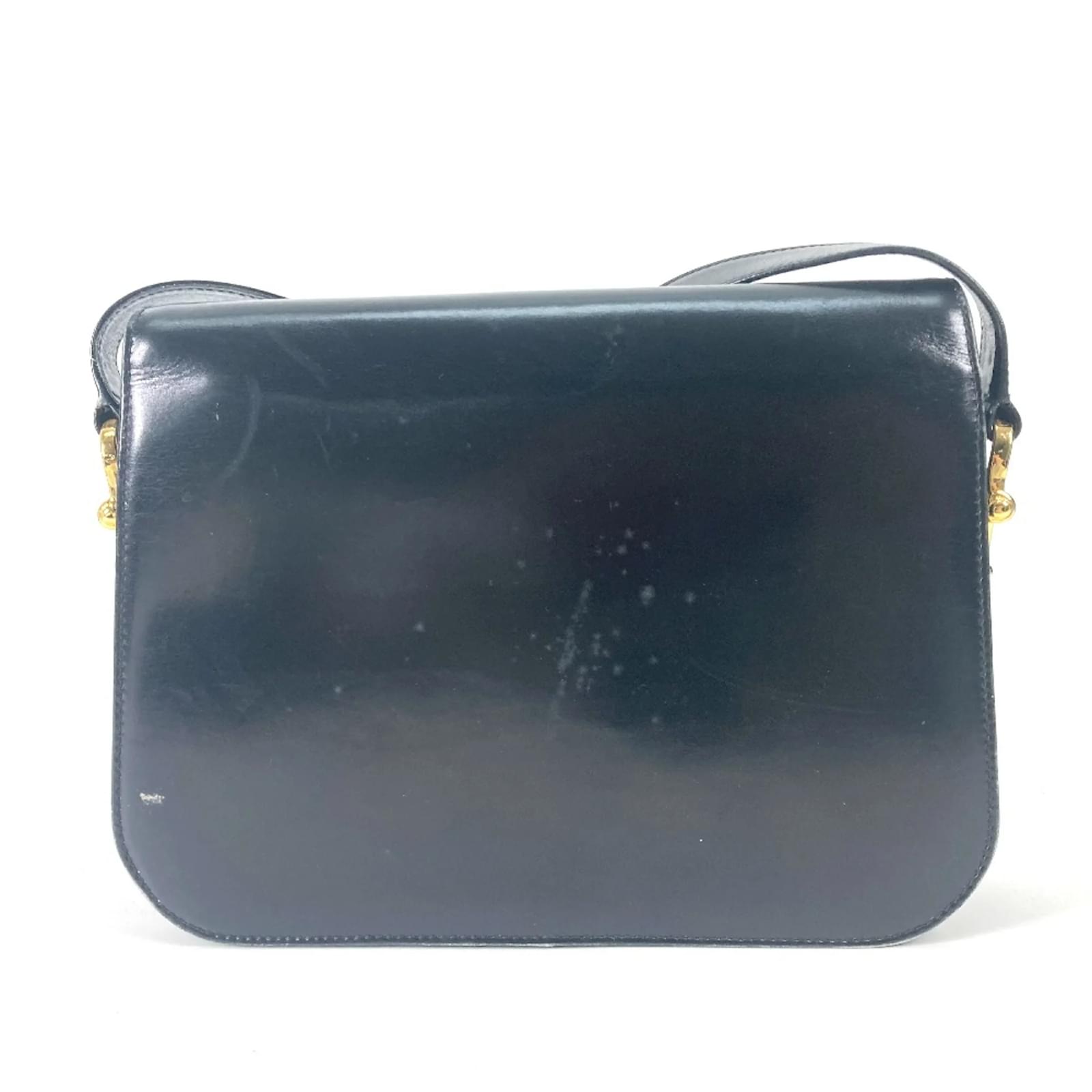 Céline Celine Vintage Black Leather Shoulder Bag ref.1468445