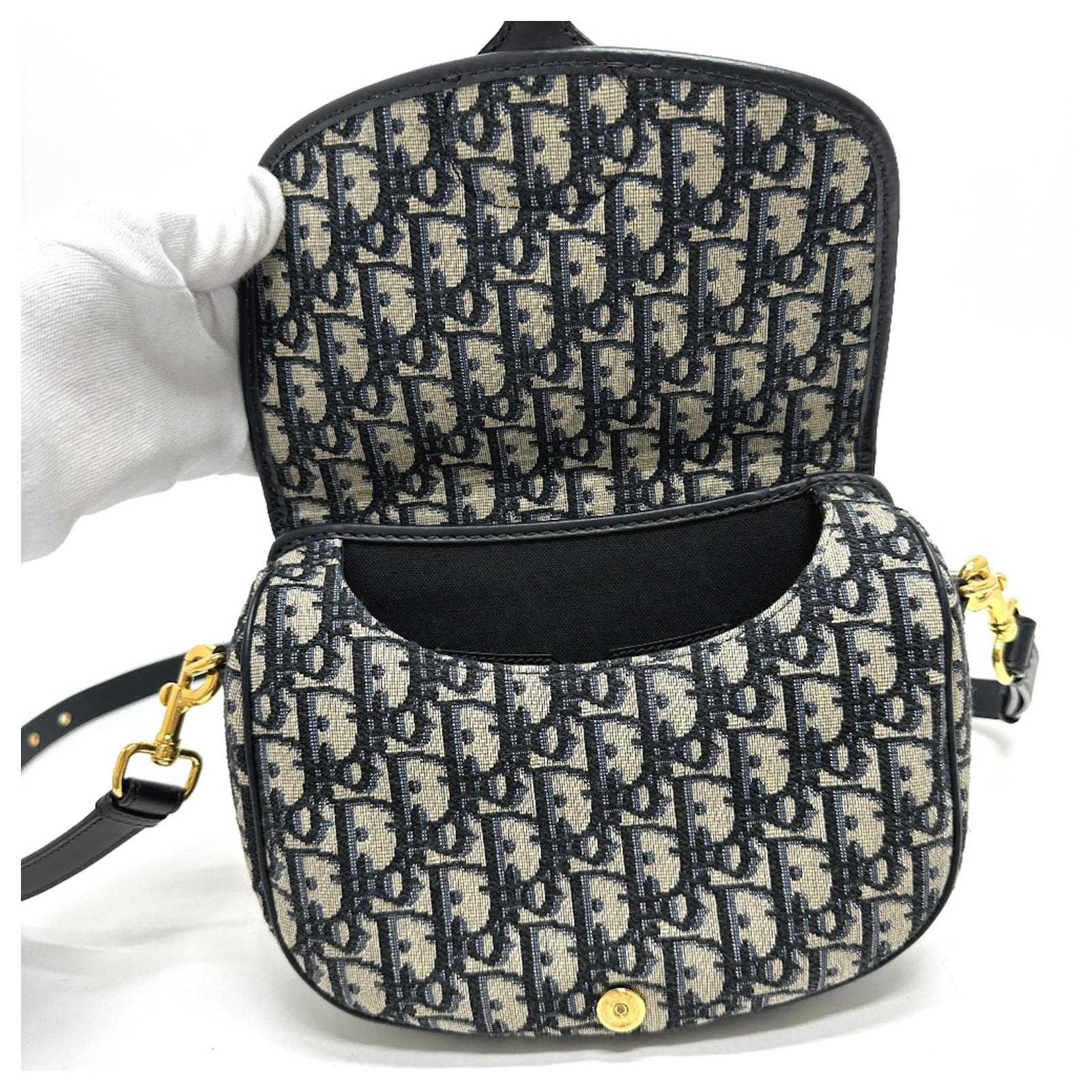 Christian Dior Navy Shoulder Bag Navy blue Cloth ref.1469013