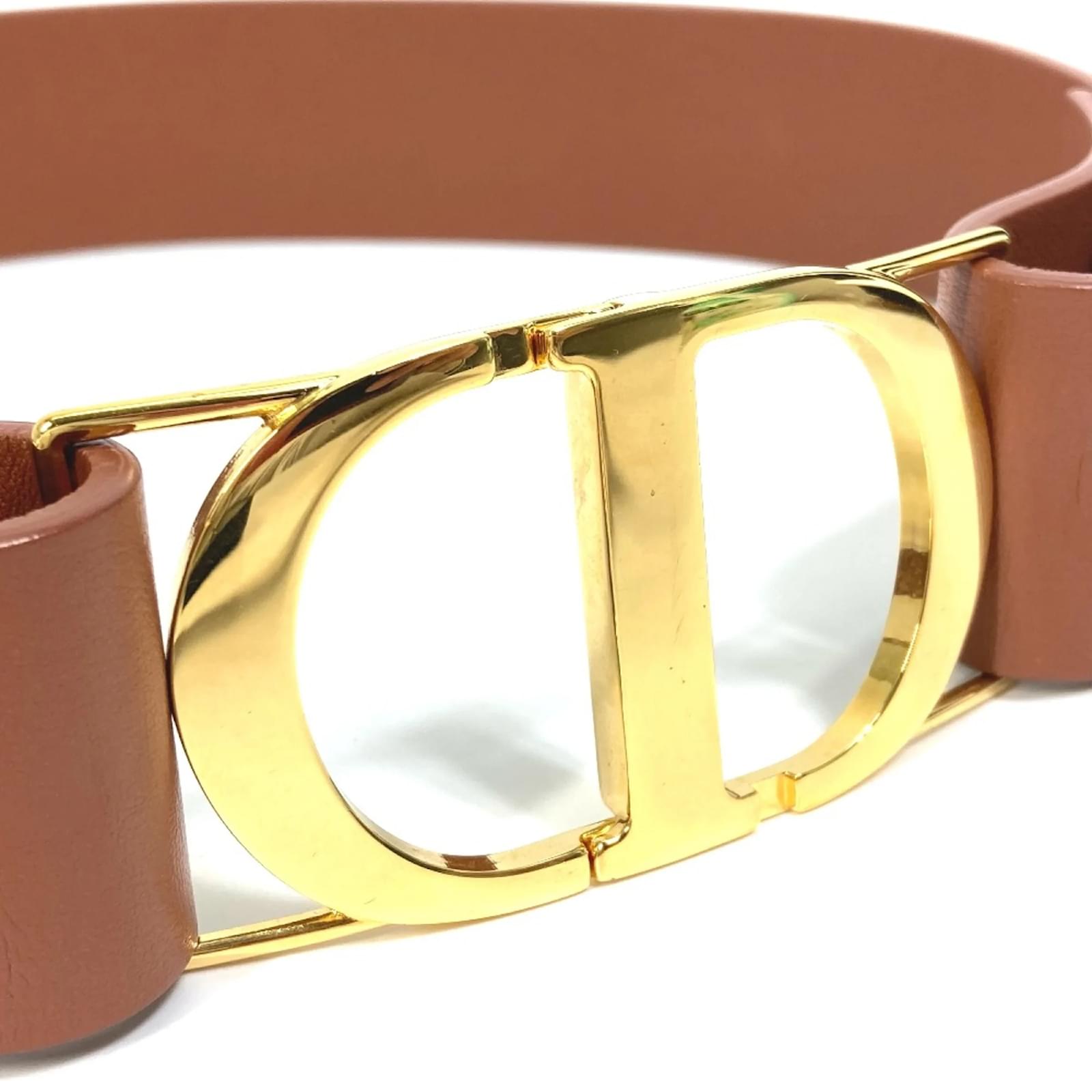 Christian Dior Brown Leather Belt with CD Buckle ref.1469015 Christian Dior Brown Leather Belt with CD Buckle ref.1469015