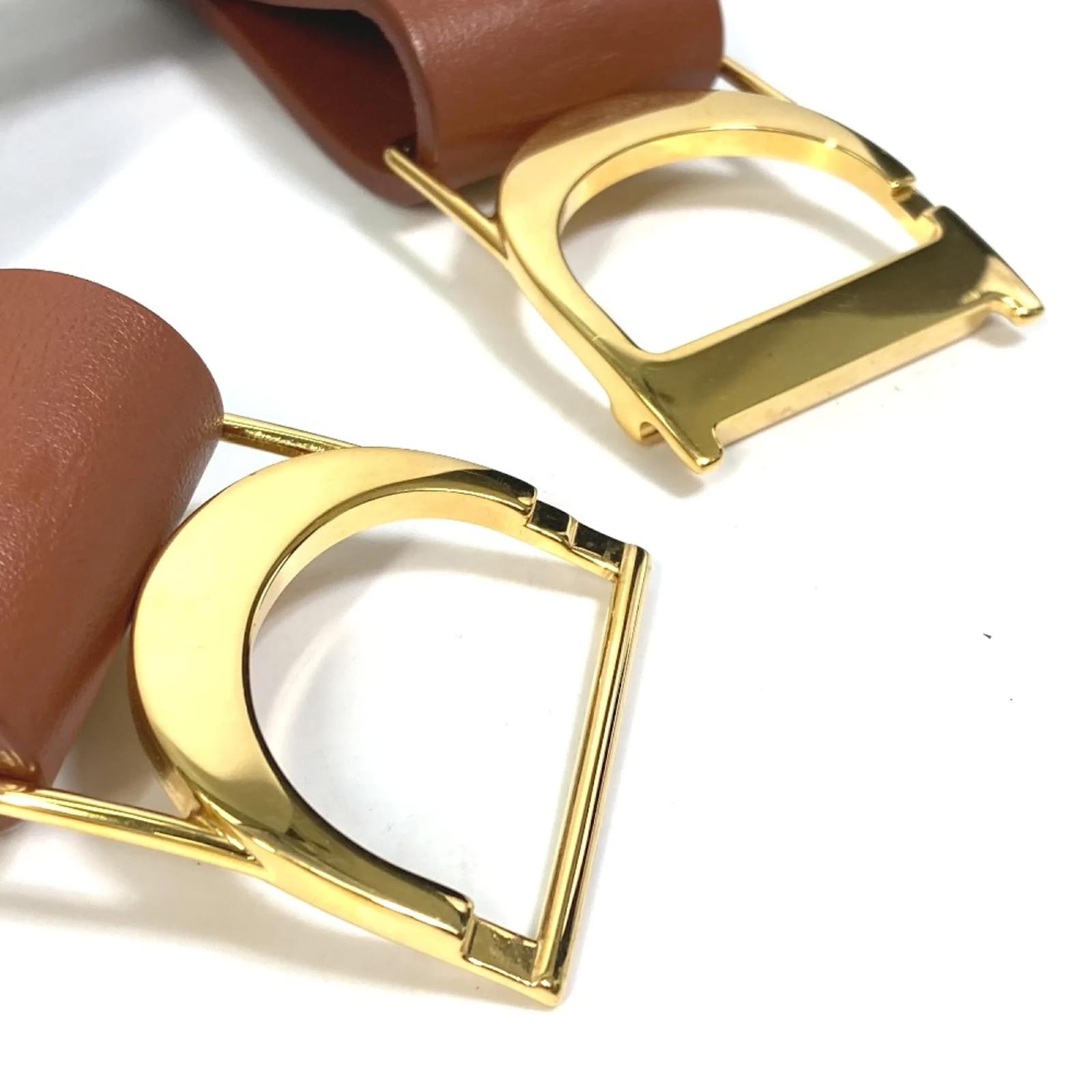 Christian Dior Brown Leather Belt with CD Buckle ref.1469015 Christian Dior Brown Leather Belt with CD Buckle ref.1469015