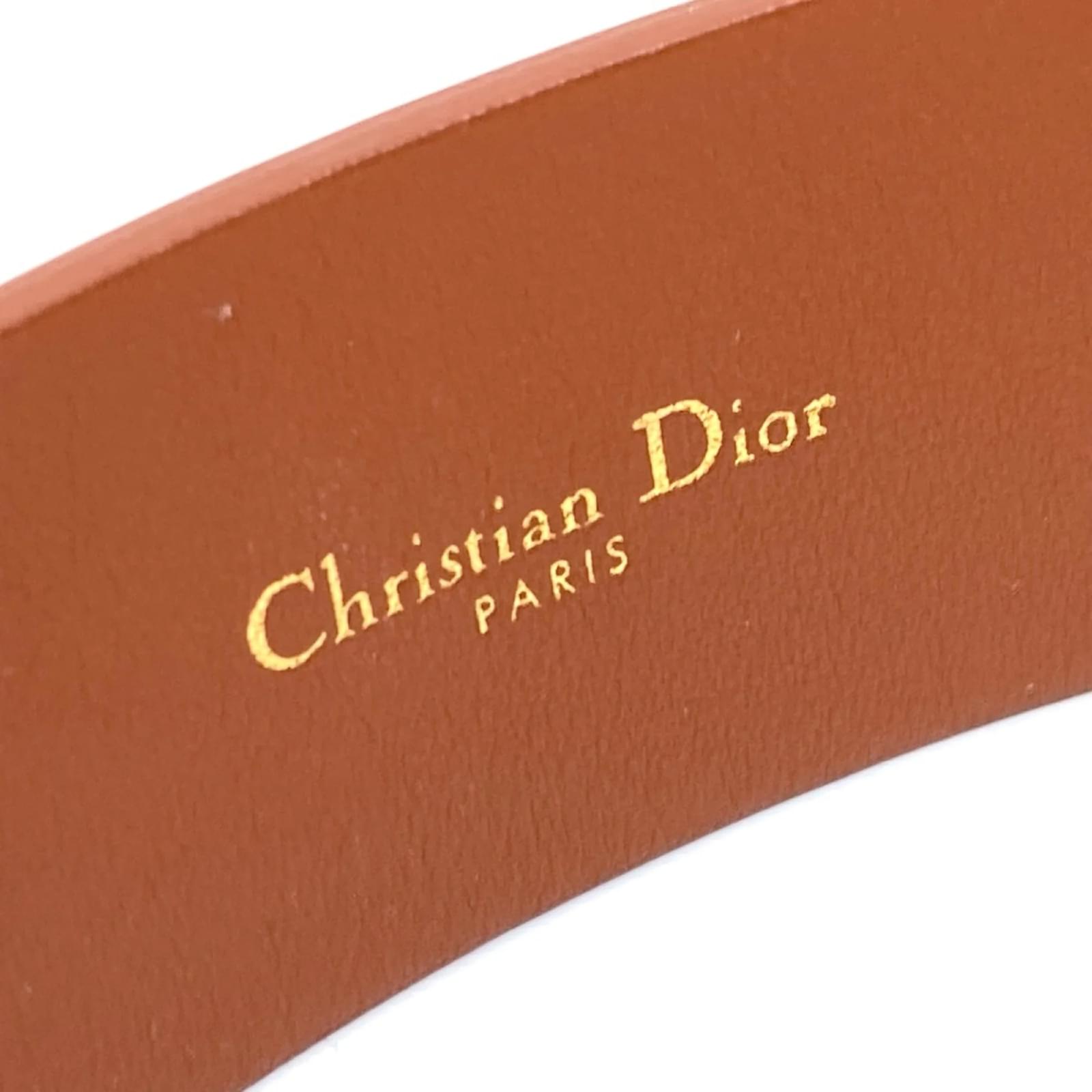 Christian Dior Brown Leather Belt with CD Buckle ref.1469015