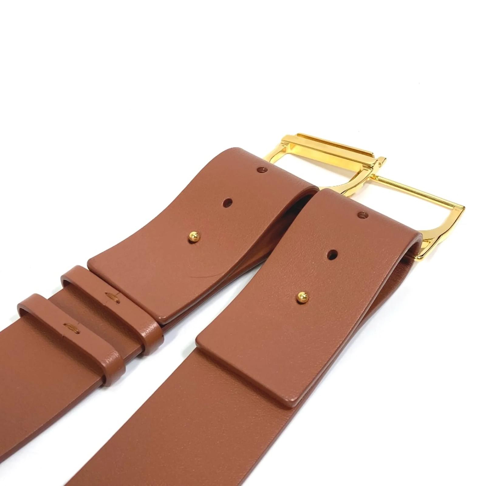 Christian Dior Brown Leather Belt with CD Buckle ref.1469015