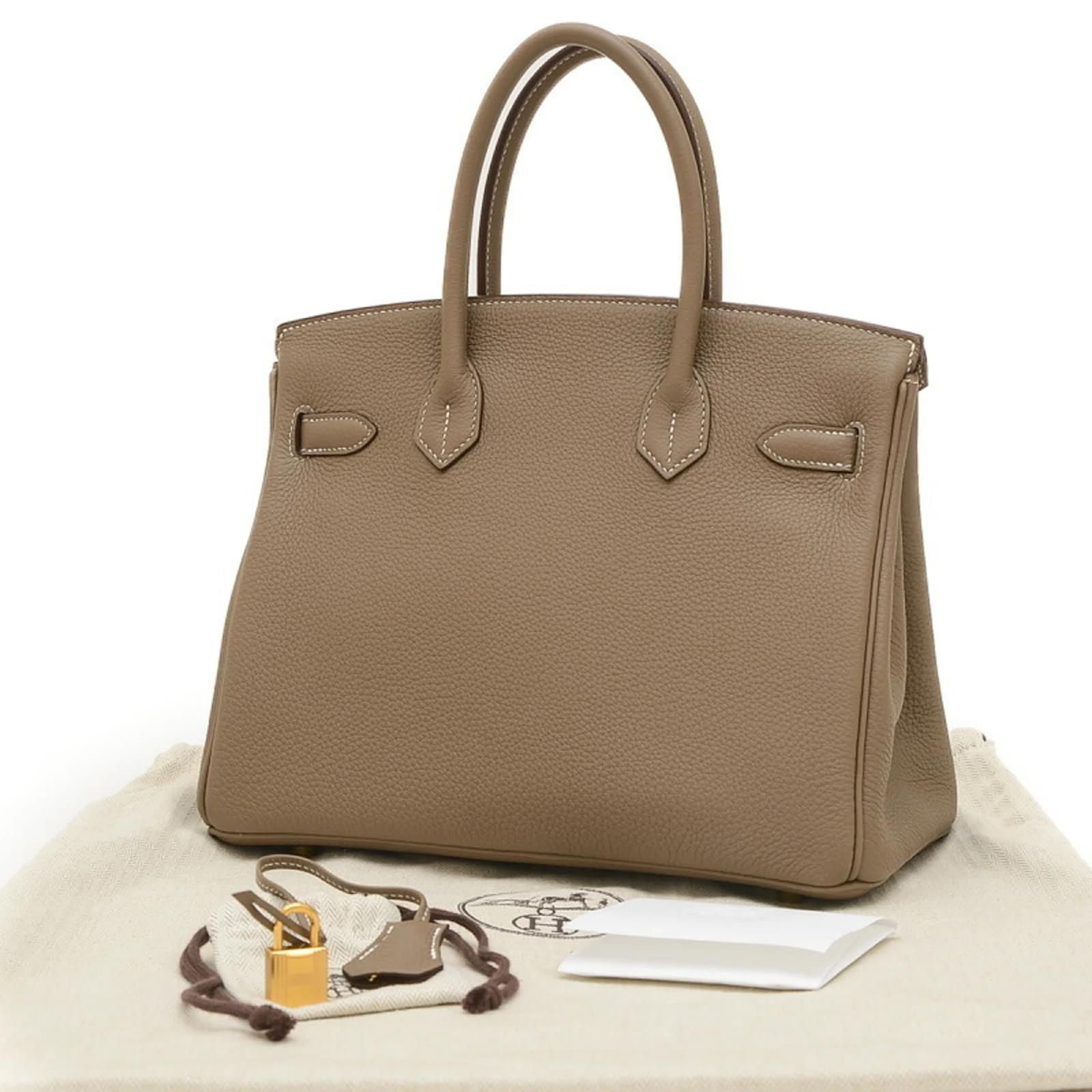 Hermes Hermes Birkin 30 Handbag in Togo Etoupe Gray Taupe Leather ref.1469354 Joli Closet