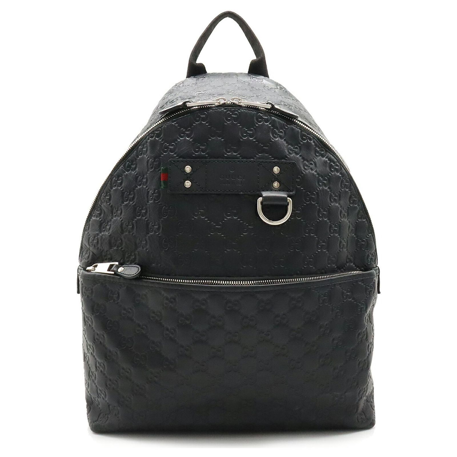 Gucci Guccissima Rubber Backpack Black Leather ref.JC1469715 