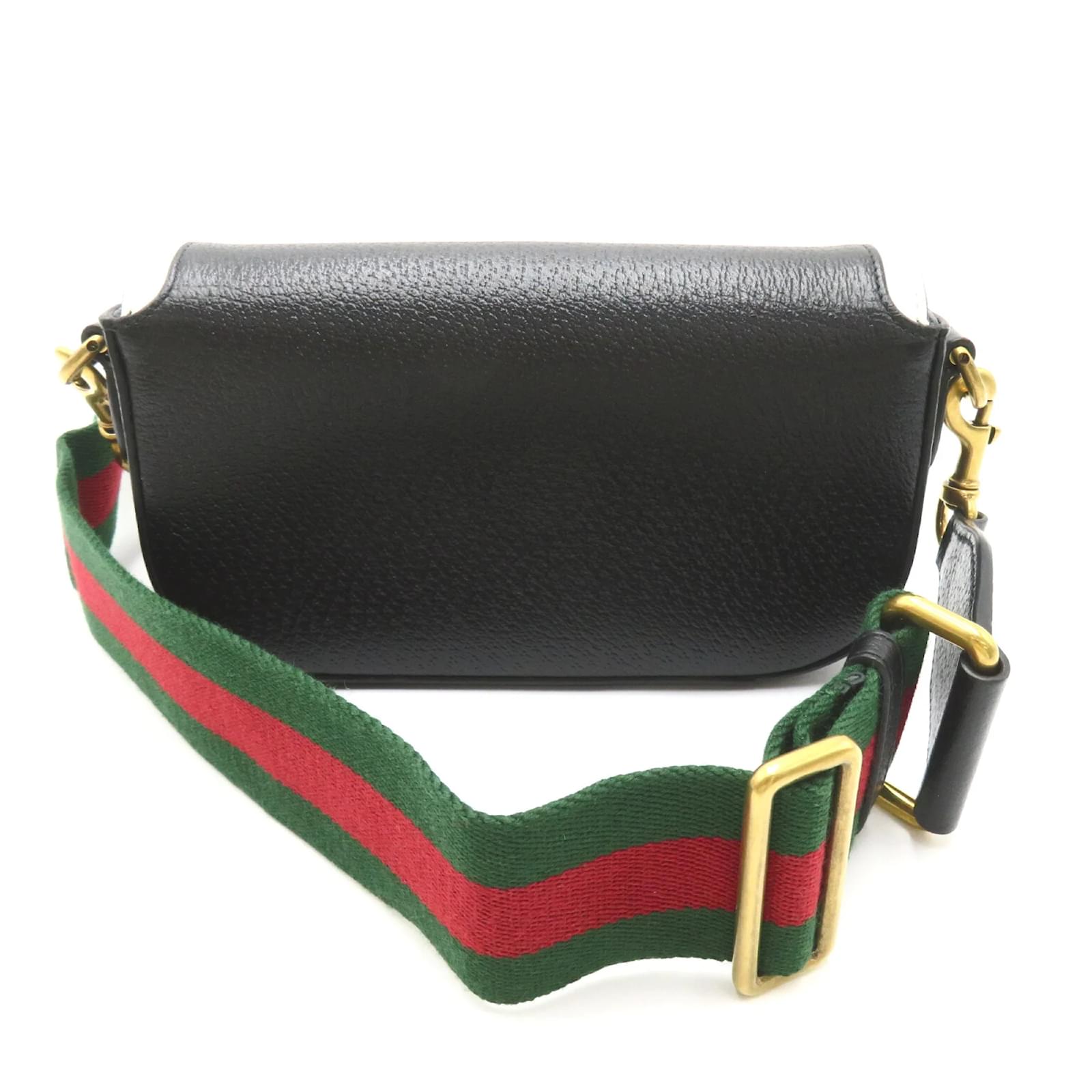 バッグ SS1999 GUCCI LEATHER SHOULDER BAG Gucci x Adidas Collaboration Shoulder Bag Black Leather ref