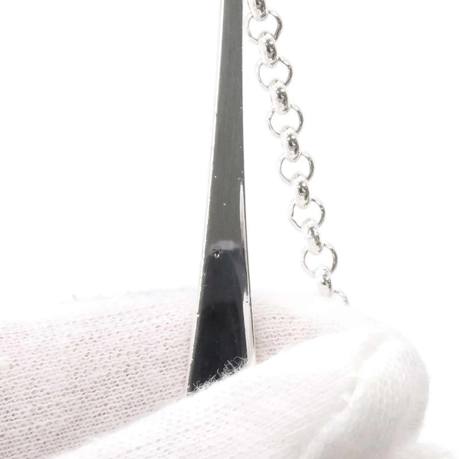 Hermès Hermes Clou de Forge Lariat Necklace Silvery Silver Hermès Hermes Clou de Forge Lariat Necklace Silvery Silver