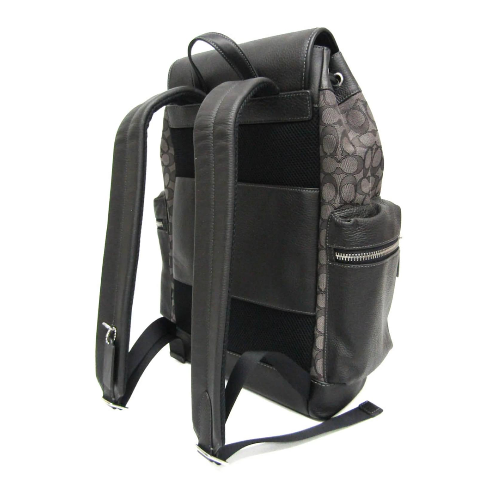 Coach Signature CE523 Men's Leather and PVC Backpack Brown Black