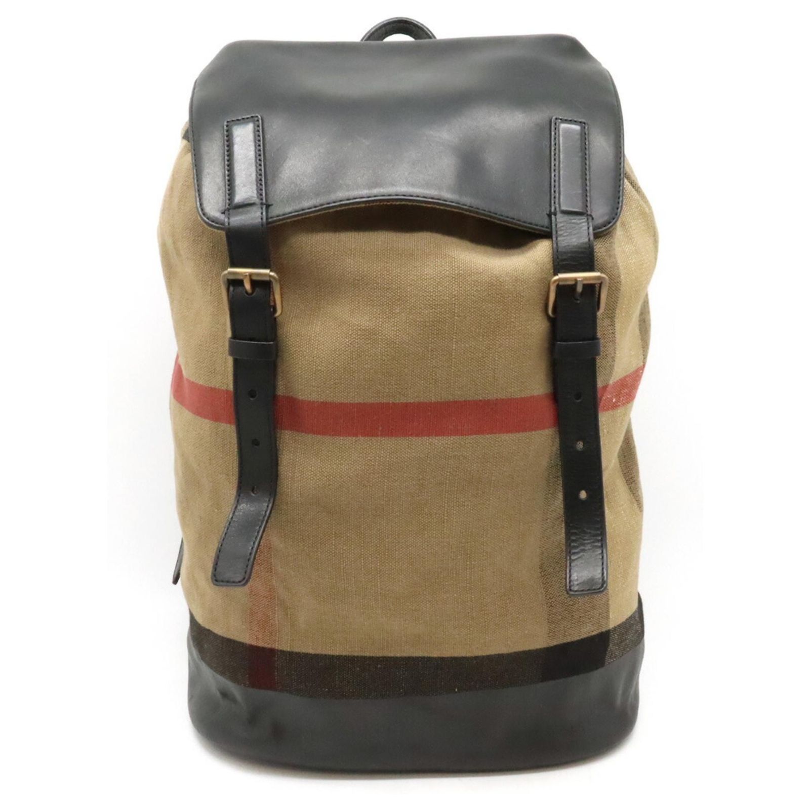 Burberry Mega Check Backpack Brown Black White Red Beige  display picture 3