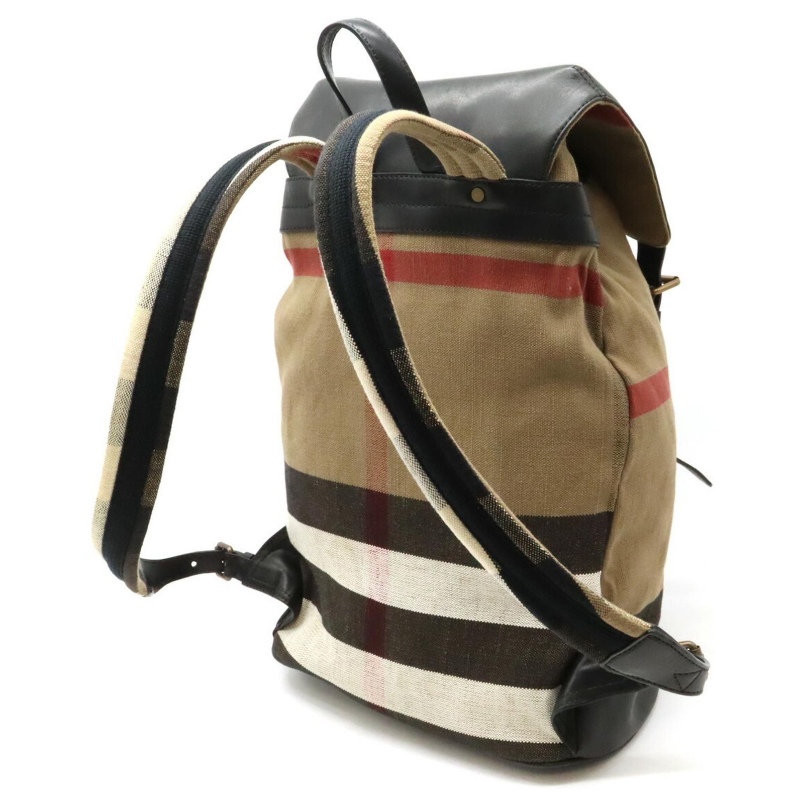Burberry Mega Check Canvas Backpack Black/Beige Burberry // Beige Nova Check Canvas Backpack – VSP Consignment main image 2