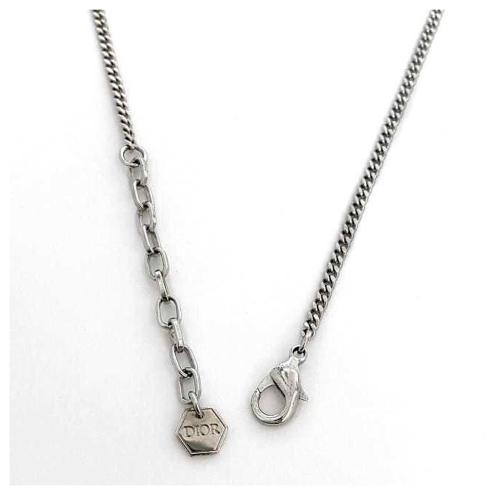 アクセサリー Christian Dior Trotter Logo Necklace Christian Dior Trotter Logo Necklace Silver x Blue Women | eBay
