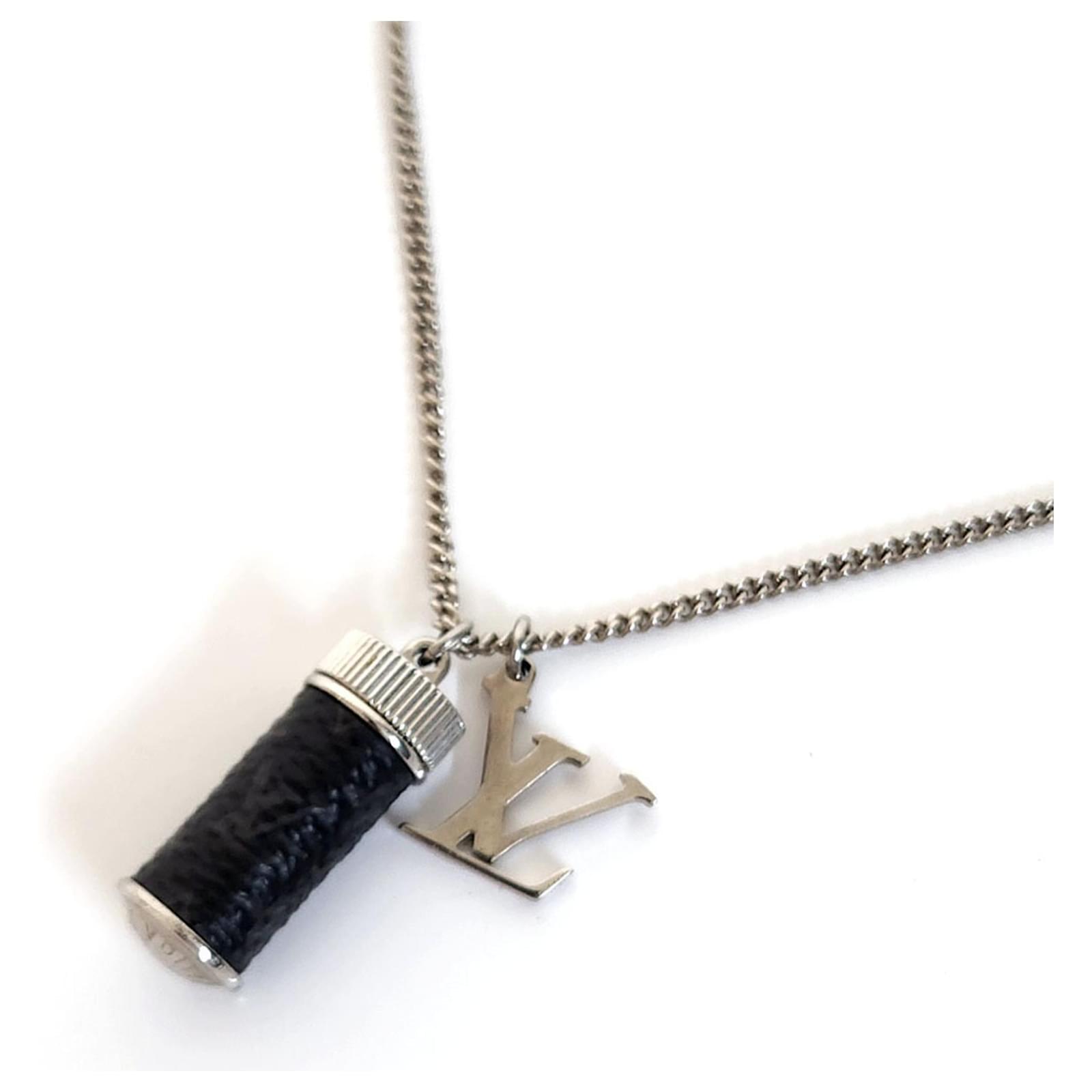 Collier Charms Monogram Eclipse de Louis Vuitton Toile Métal Noir