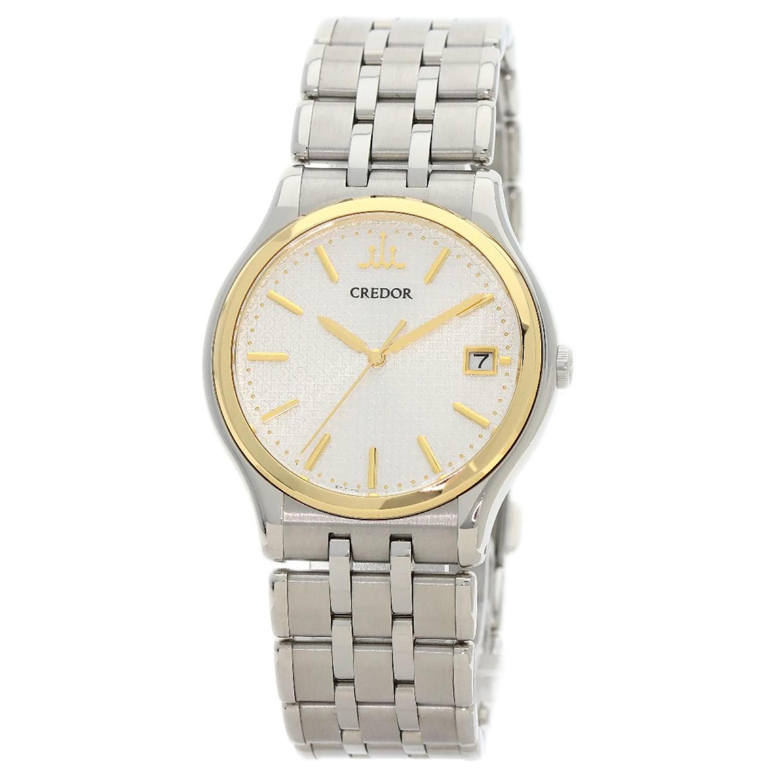 最高級 SEIKO CREDOR 8J86 DRESS watch Seiko Credor 8J86-6A00 CAZ005 Stainless Steel Date Quartz