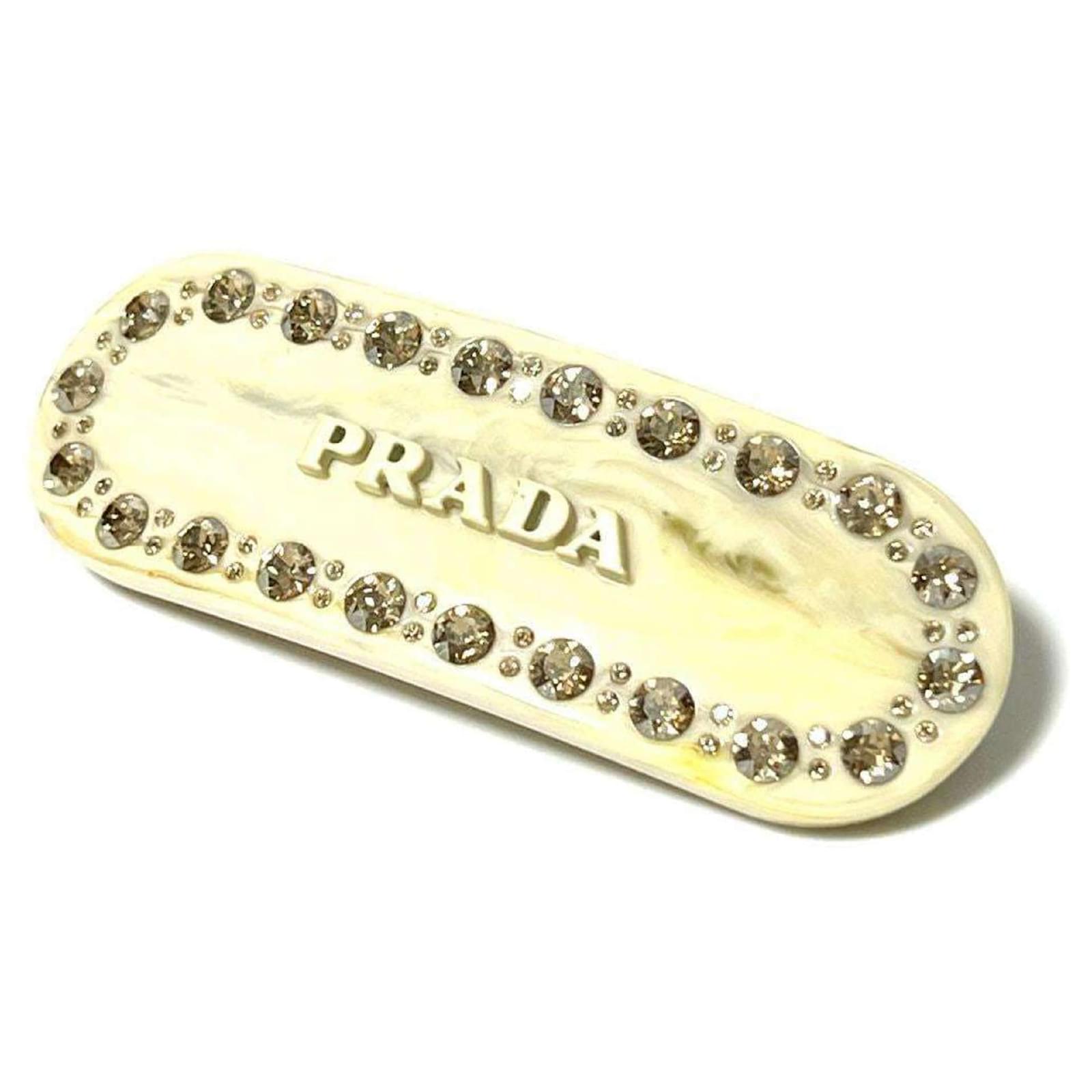 【PRADA】Plex Hair Clip クリスタル ヘアクリップ バレッタ Ivory Plexiglass hair clip | PRADA
