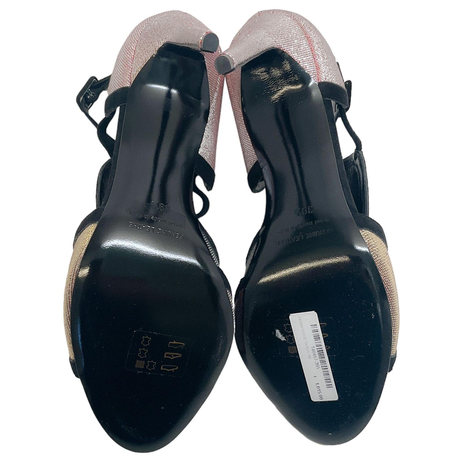 Pierre Hardy Red / Silver Metallic Pumps with Black Suede Trim ref ...