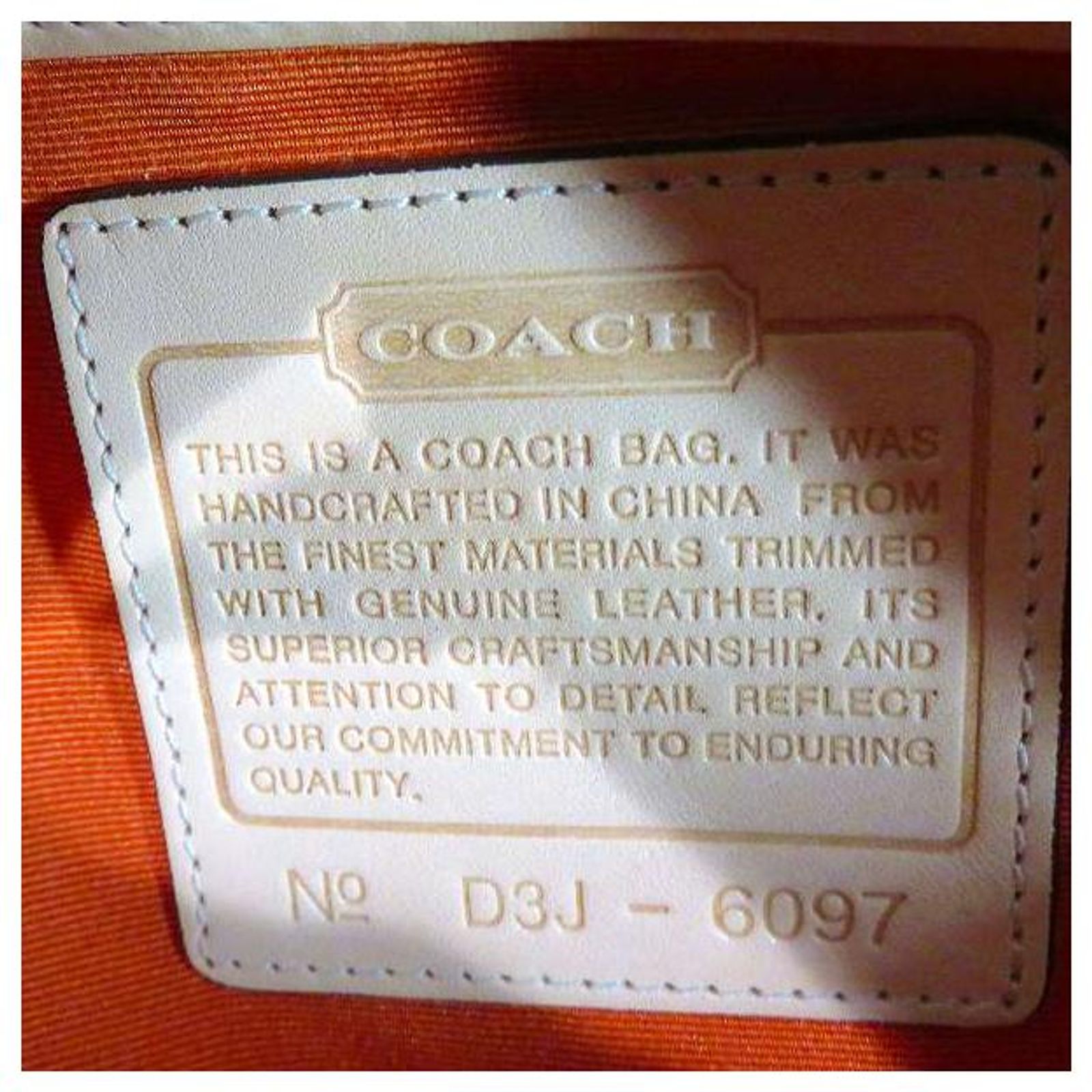 Coach Signature Beige Canvas Leather Handbag 6097 Cloth ref 