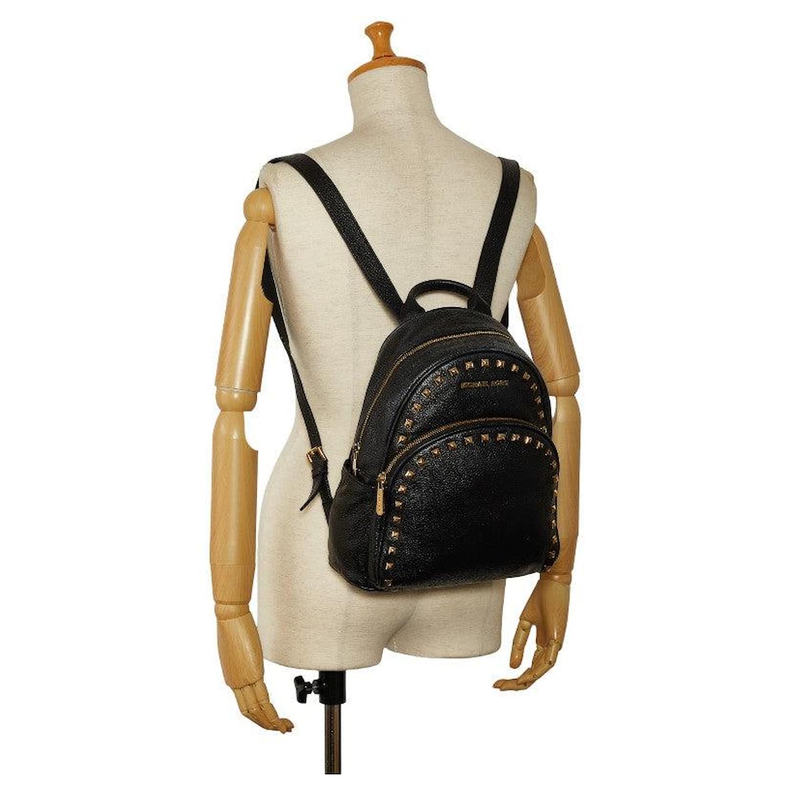 Michael Kors Abbey Medium Studded Pebbled Leather Backpack