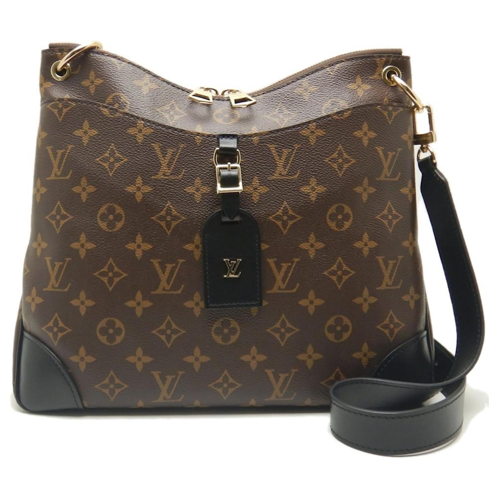 Odeon Schultertasche Monogramm Louis Vuitton Braun Kunststoff ref 