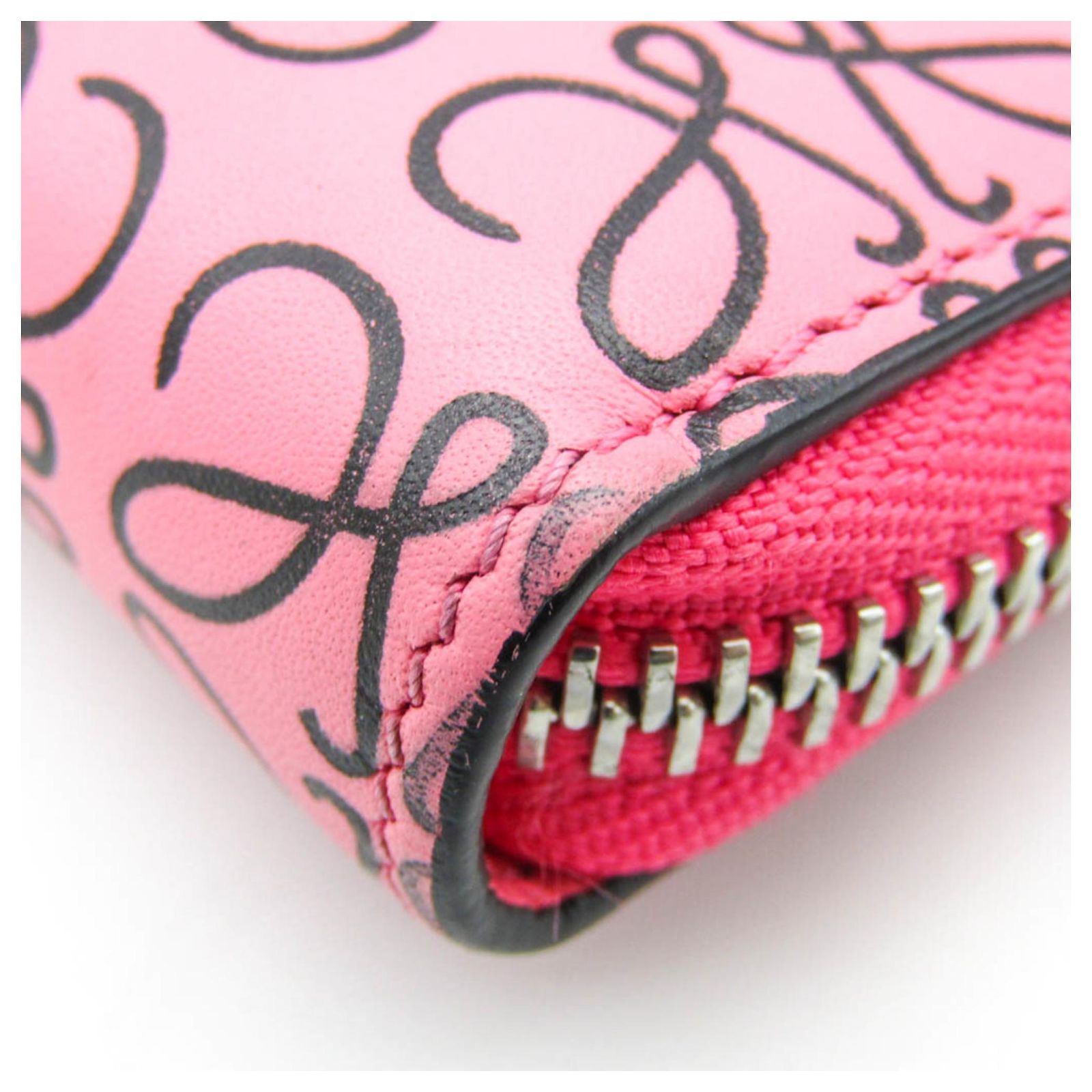LOEWE Repeat Anagram Continental Wallet Pink Leather Long Wallet Loewe Puzzle Continental wallet - Burgundy - Women  main image 2