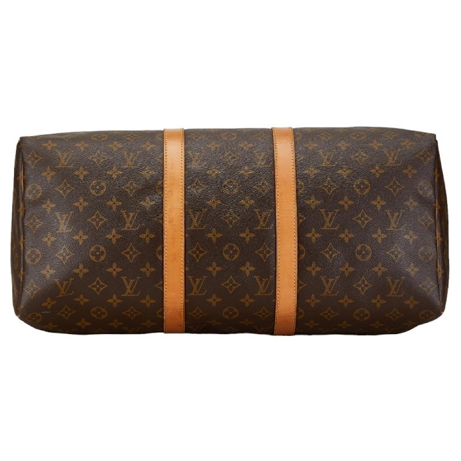 Louis Vuitton Monogram Keepall 50 Boston Tasche Braun Schwarz 