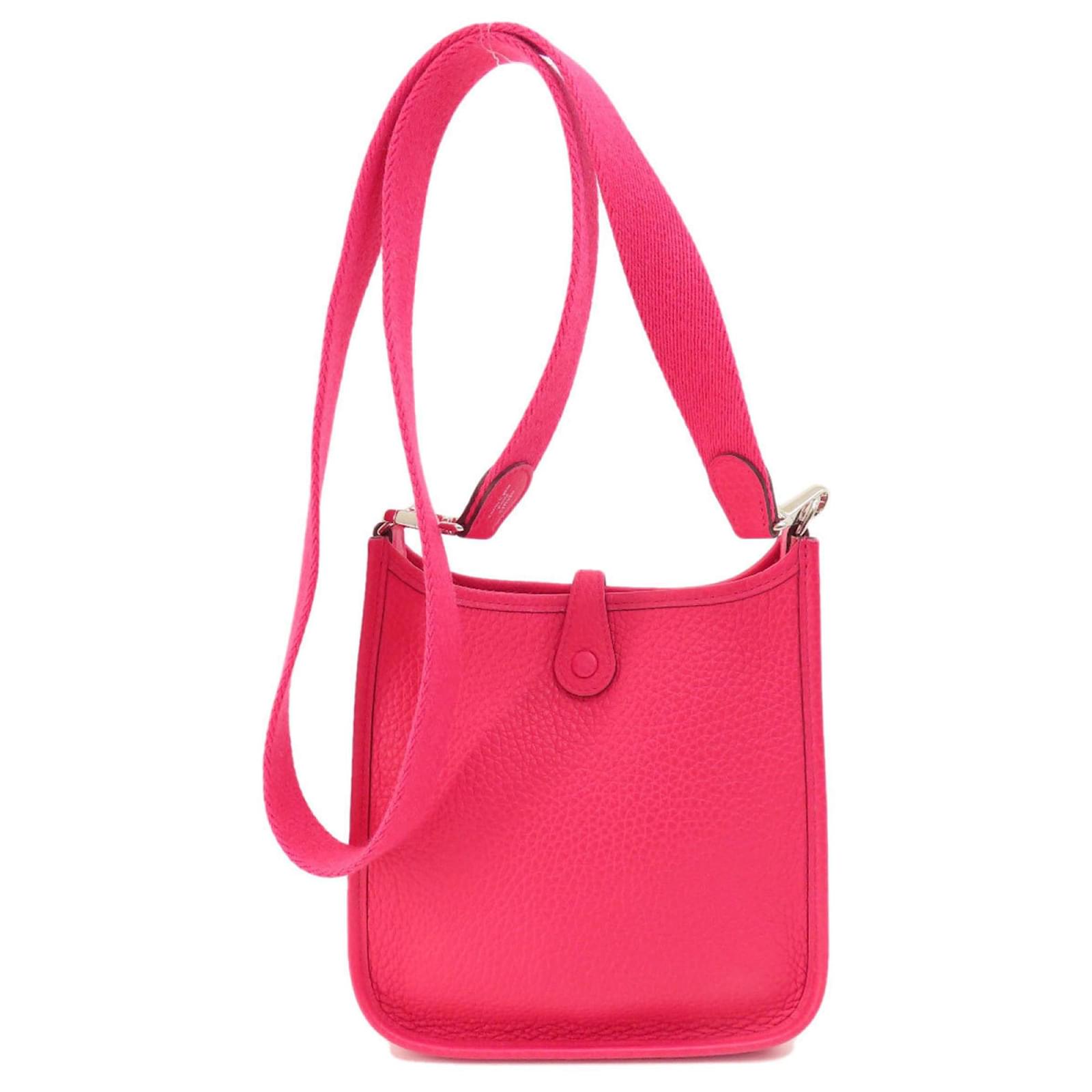 Hermès Hermes Evelyn TPM Rose Extreme Shoulder Bag Red Leather ref