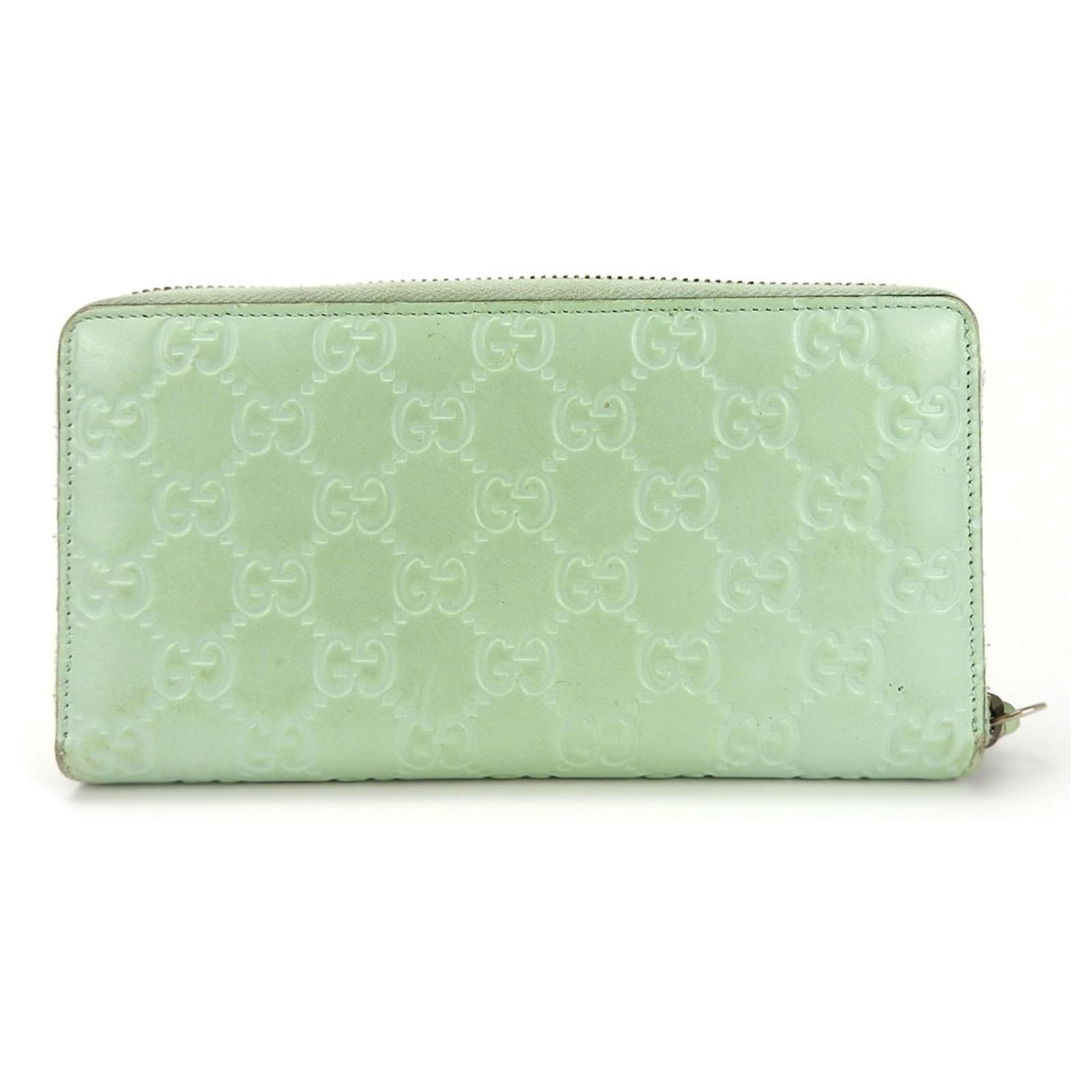 Gucci Long Wallet in Mint Green Leather Joli Closet