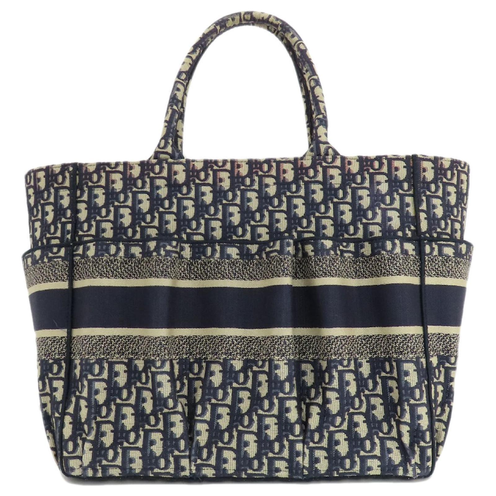 バッグ Christian Dior TROTTER BOOK TOTE BAG Christian Dior Trotter Pattern Tote Bag Navy blue Cloth ref