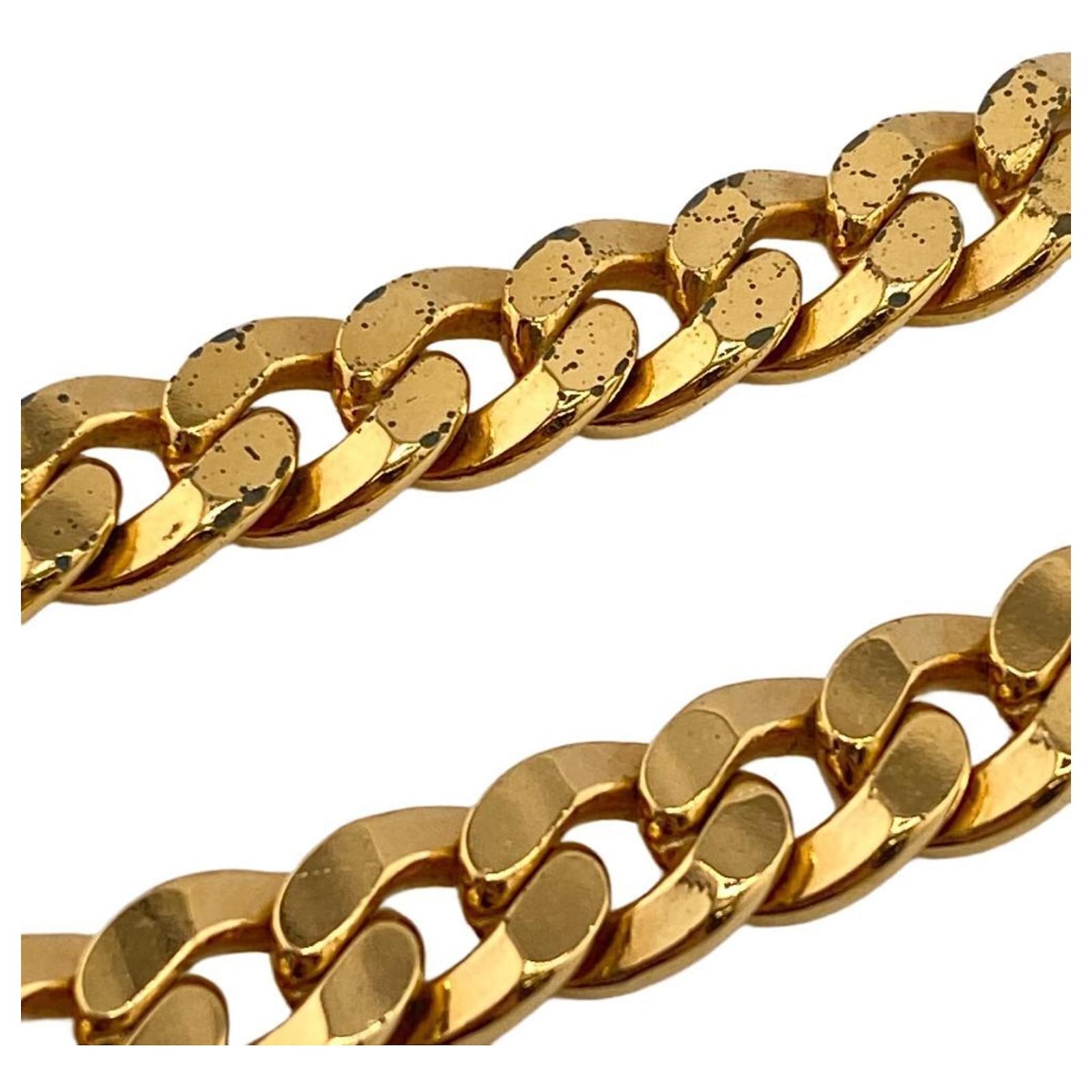 Christian Dior CD ICON Chain Link Necklace Golden Metal ref