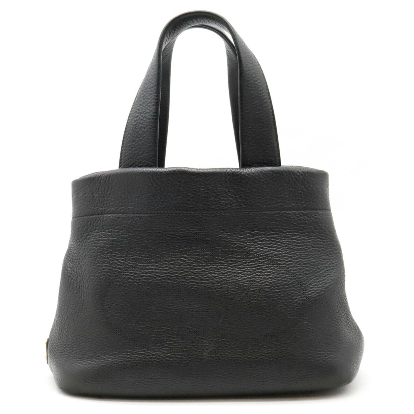 バッグ PRADA Black Perforated Leather Tote Bag PRADA Black Perforated Leather Tote Bag