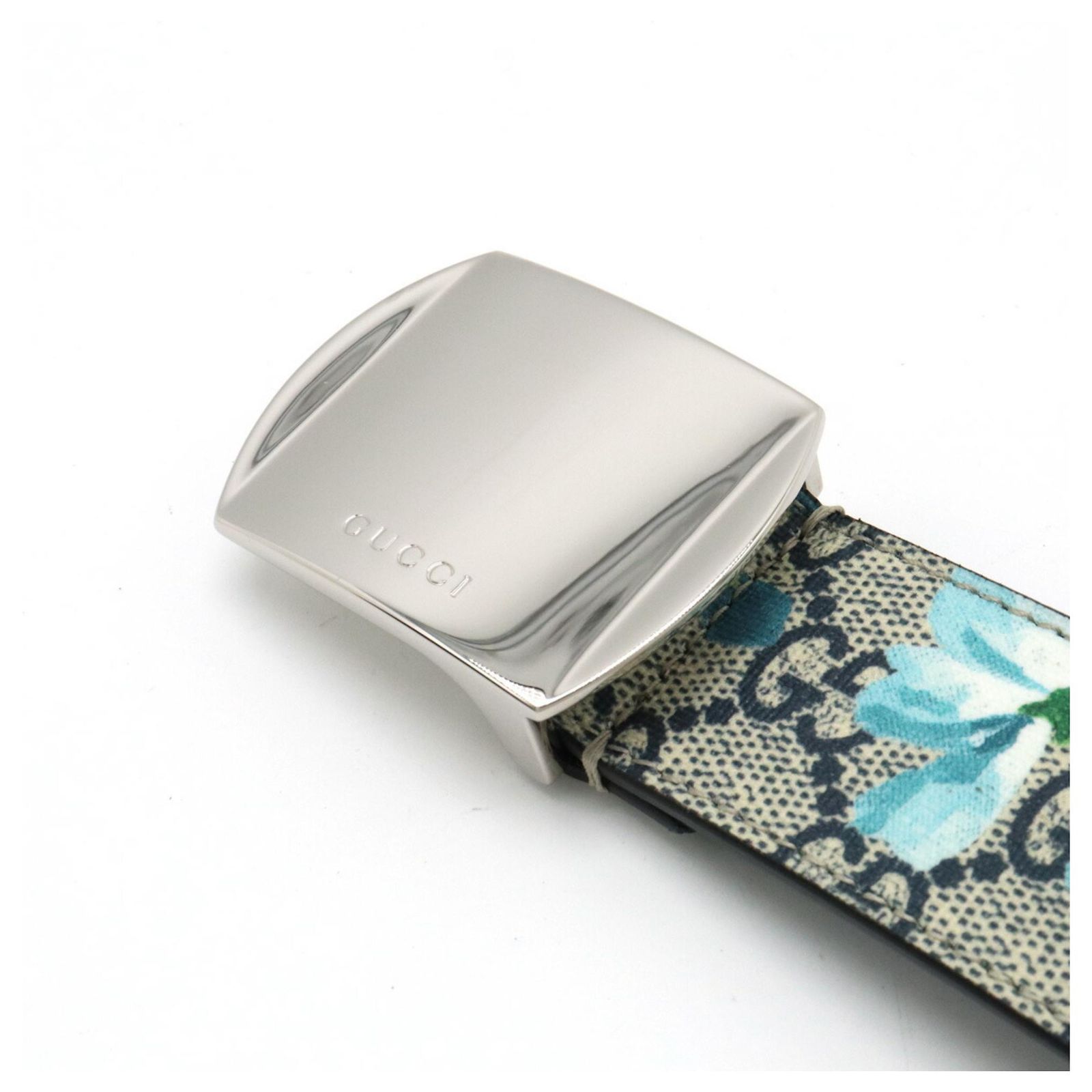Gucci Bloom  Blue Floral Belt Gucci Unisex Guccissima Flower Print Leather Double G Buckle  main image 2
