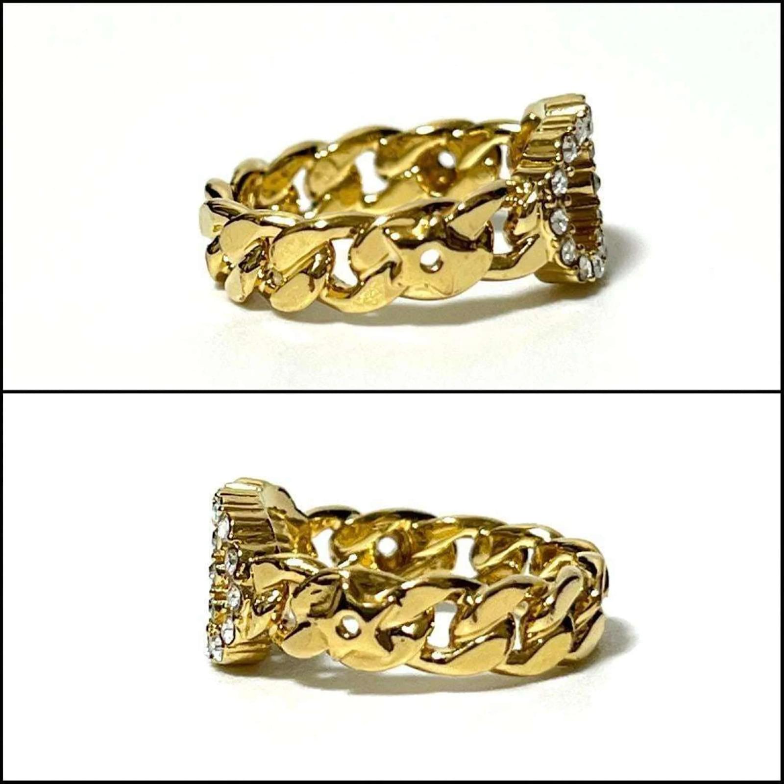 Christian Dior DIOR Women's Ring Clair D Lune Golden Metal