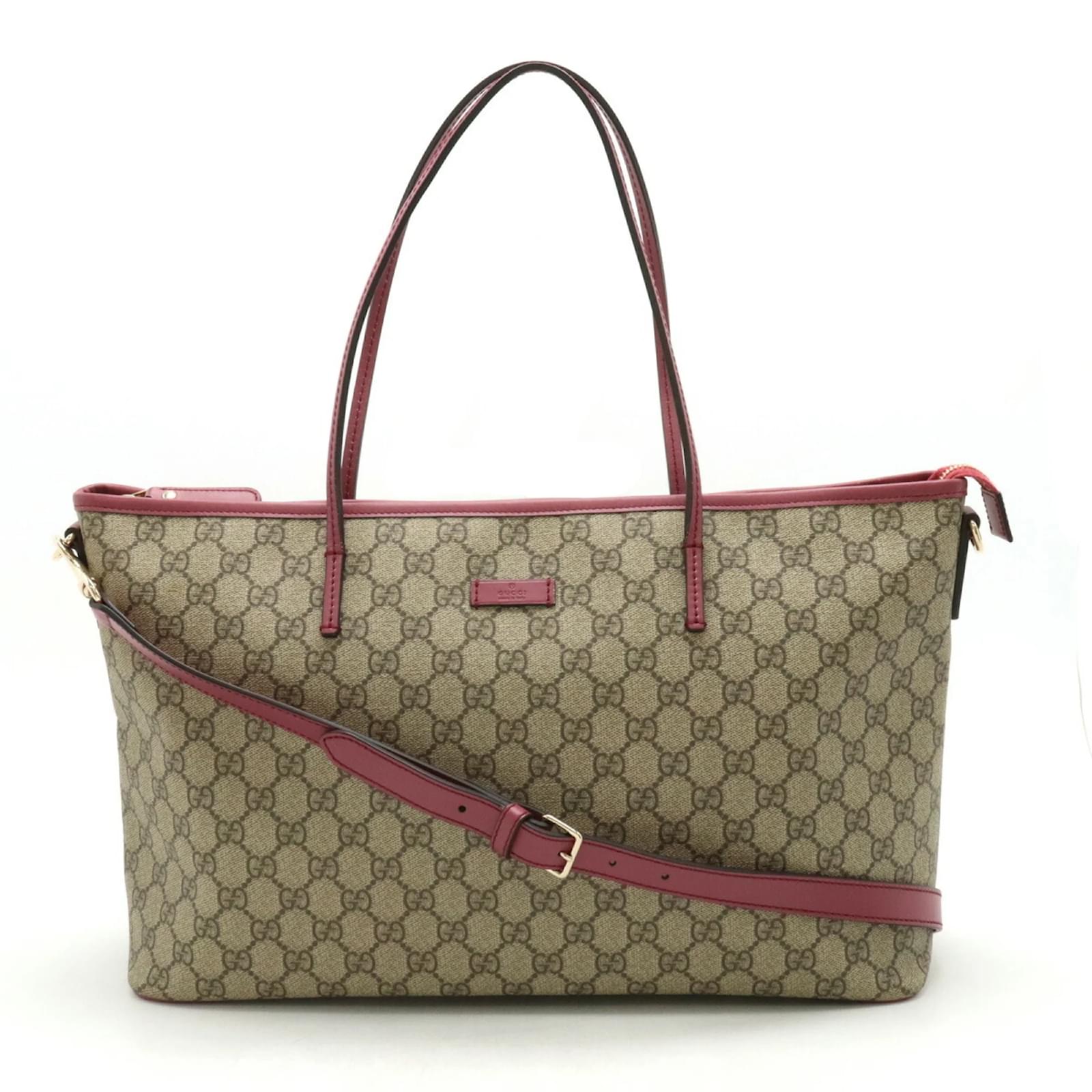 Gucci GG Supreme Tote Bag Beige Purple Cloth ref.1489309 - Joli Closet