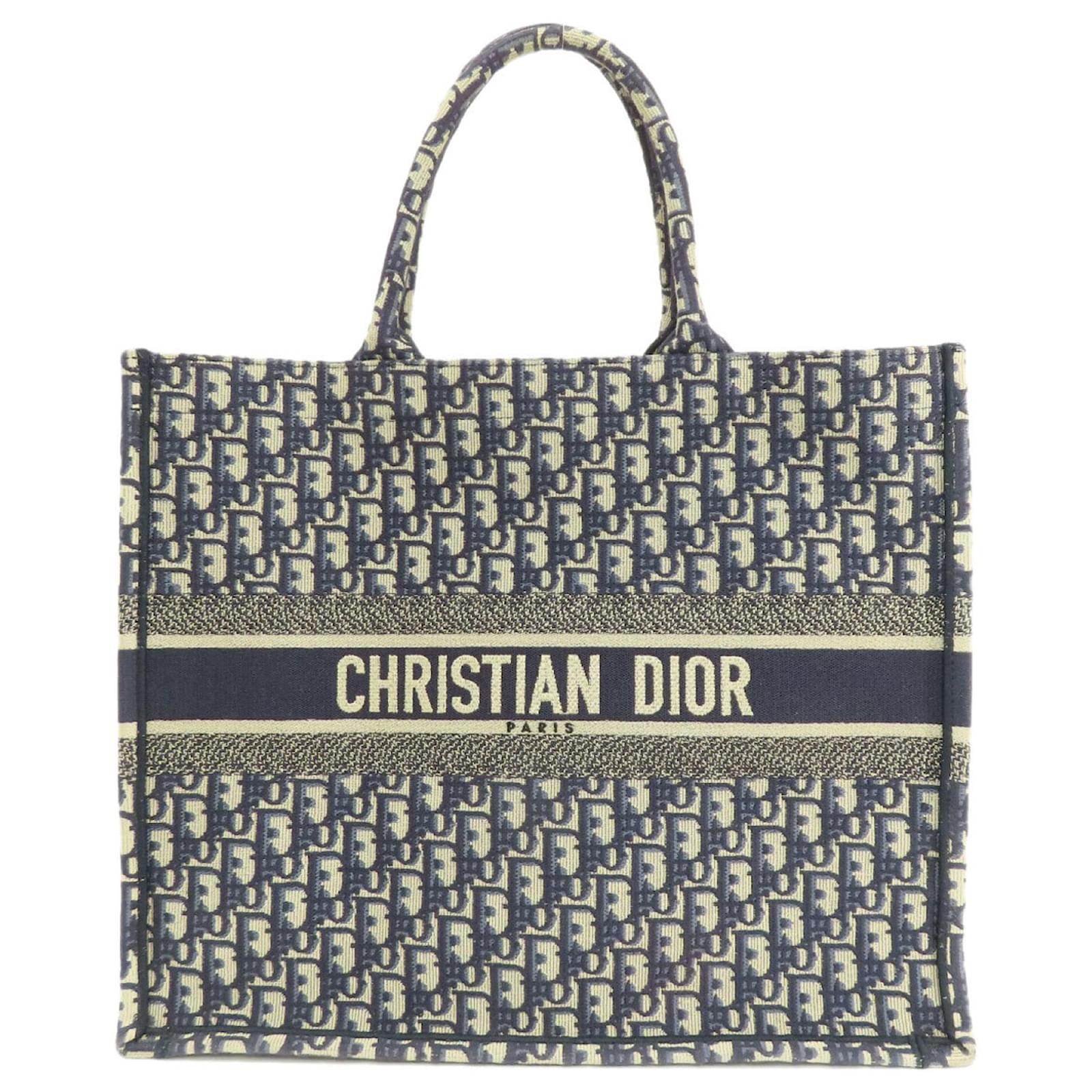 Christian Dior Book Tote Bag Navy blue Cloth ref.1489621 Christian Dior Book Tote Bag Navy blue Cloth ref.1489621