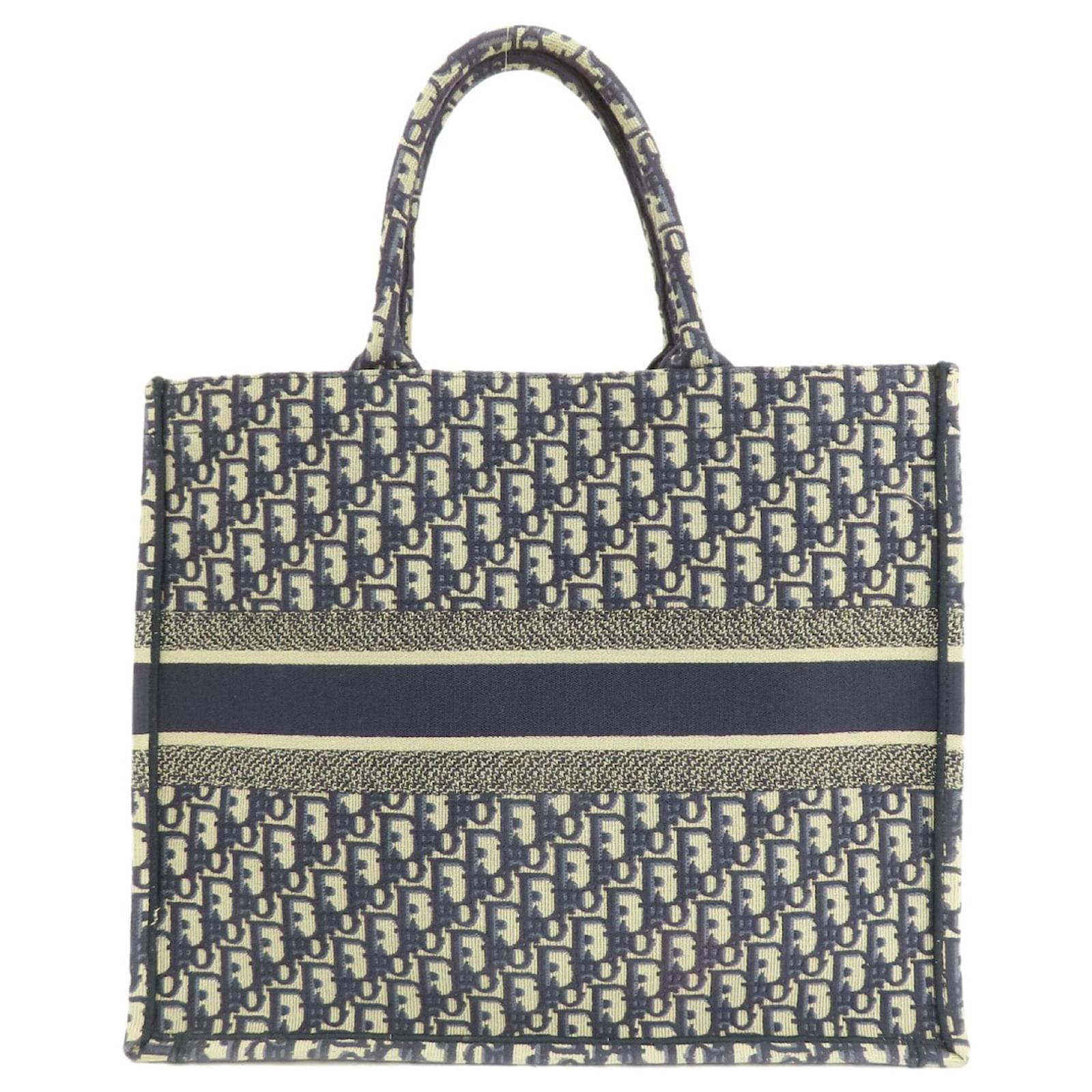 Dior トートバッグ ネイビー/ホワイト Medium Dior Book Tote White and Navy Blue Toile de Jouy Sauvage