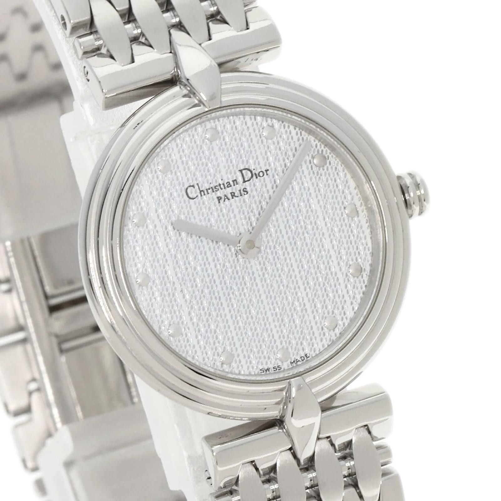 Dior　ディオール　D68-100　バギラ　ホワイト　クォーツ　レディース Christian Dior D68-100 Stainless Steel Ladies Watch ref.1489678