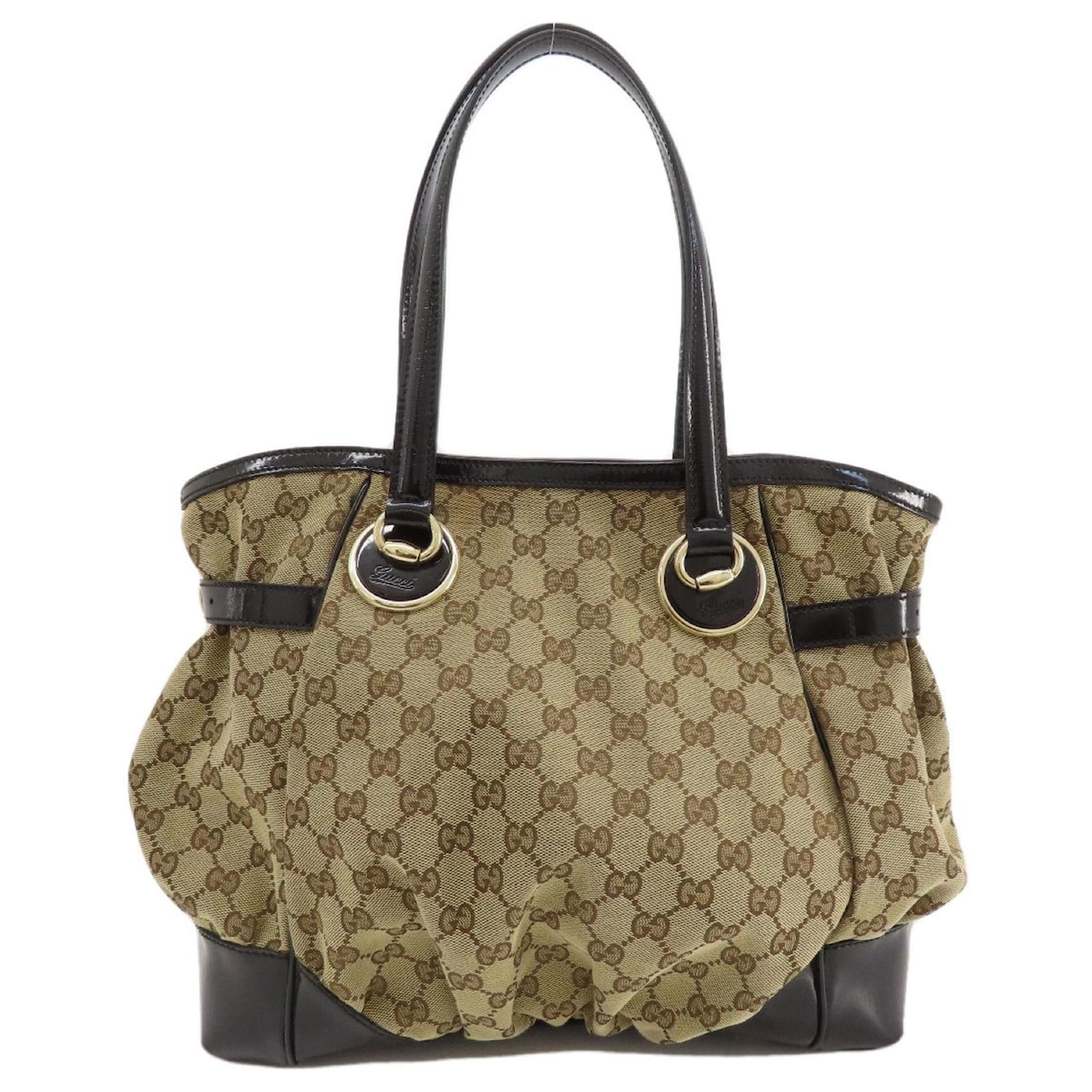 Gucci 502752 GG Tote Bag Brown Black Cloth ref.1489753 - Joli Closet