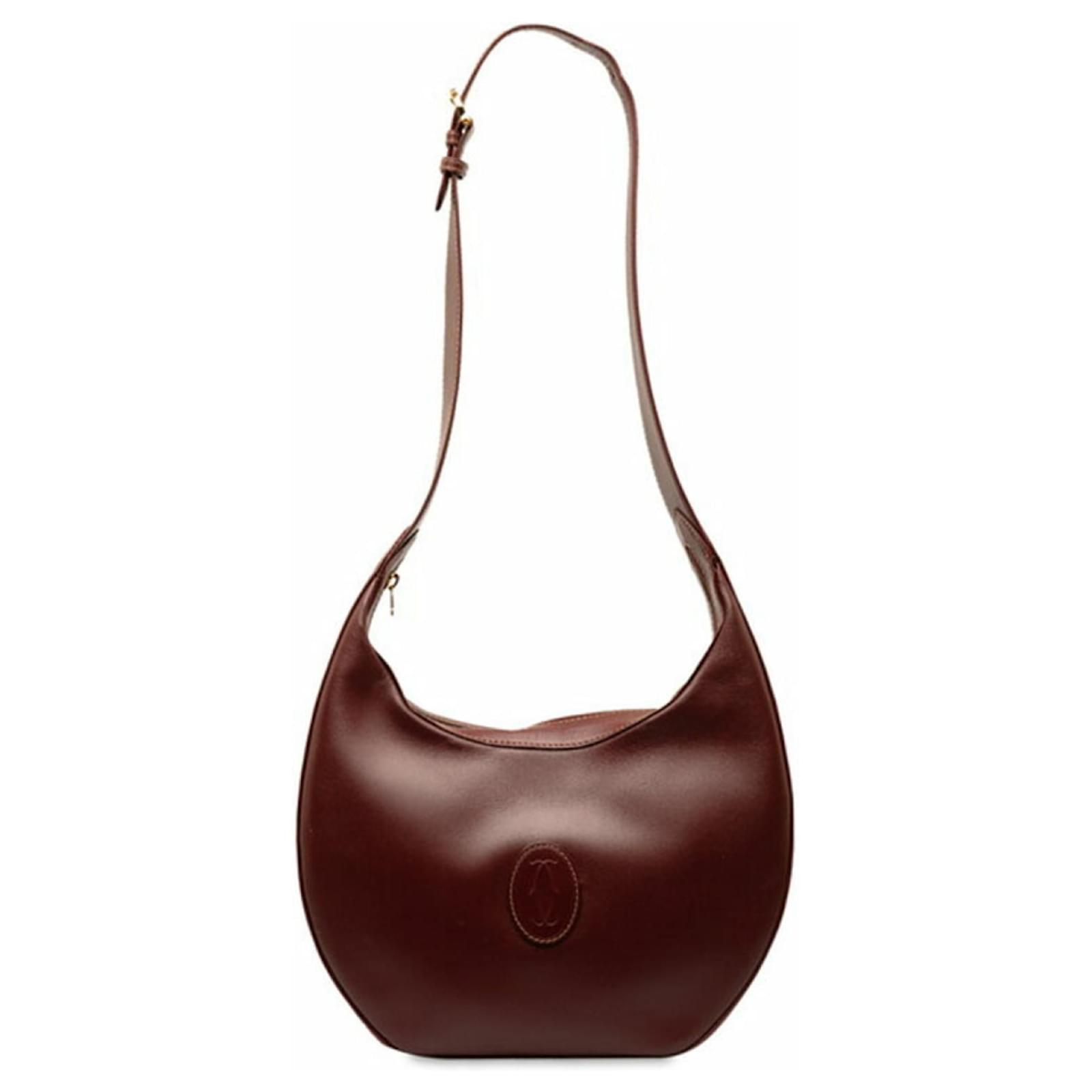 Cartier Must Line Shoulder Bag Dark red Leather ref.1490418 - Joli