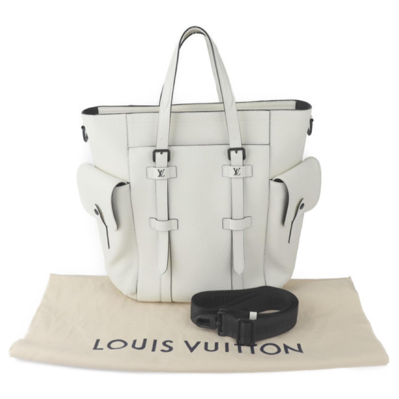 Louis Vuitton Christopher Tote Bag White Leather ref.JC1490886