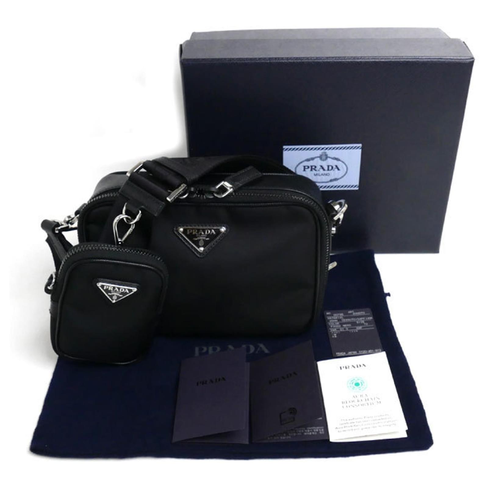 Prada Brick Re-Nylon x Saffiano Leather Shoulder Bag Black
