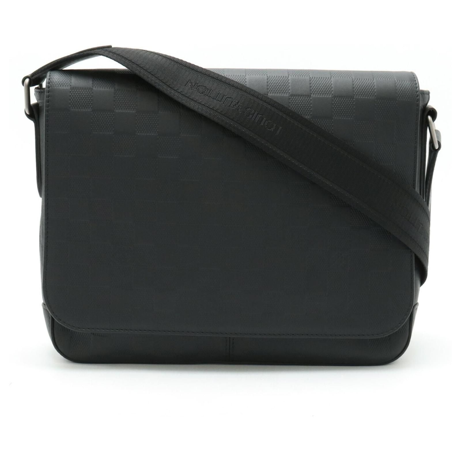 バッグ LOUIS VUITTON DAMIER INFINI SHOULDER BAG Louis Vuitton Black Leather Damier Infini Onyx Avenue Cross