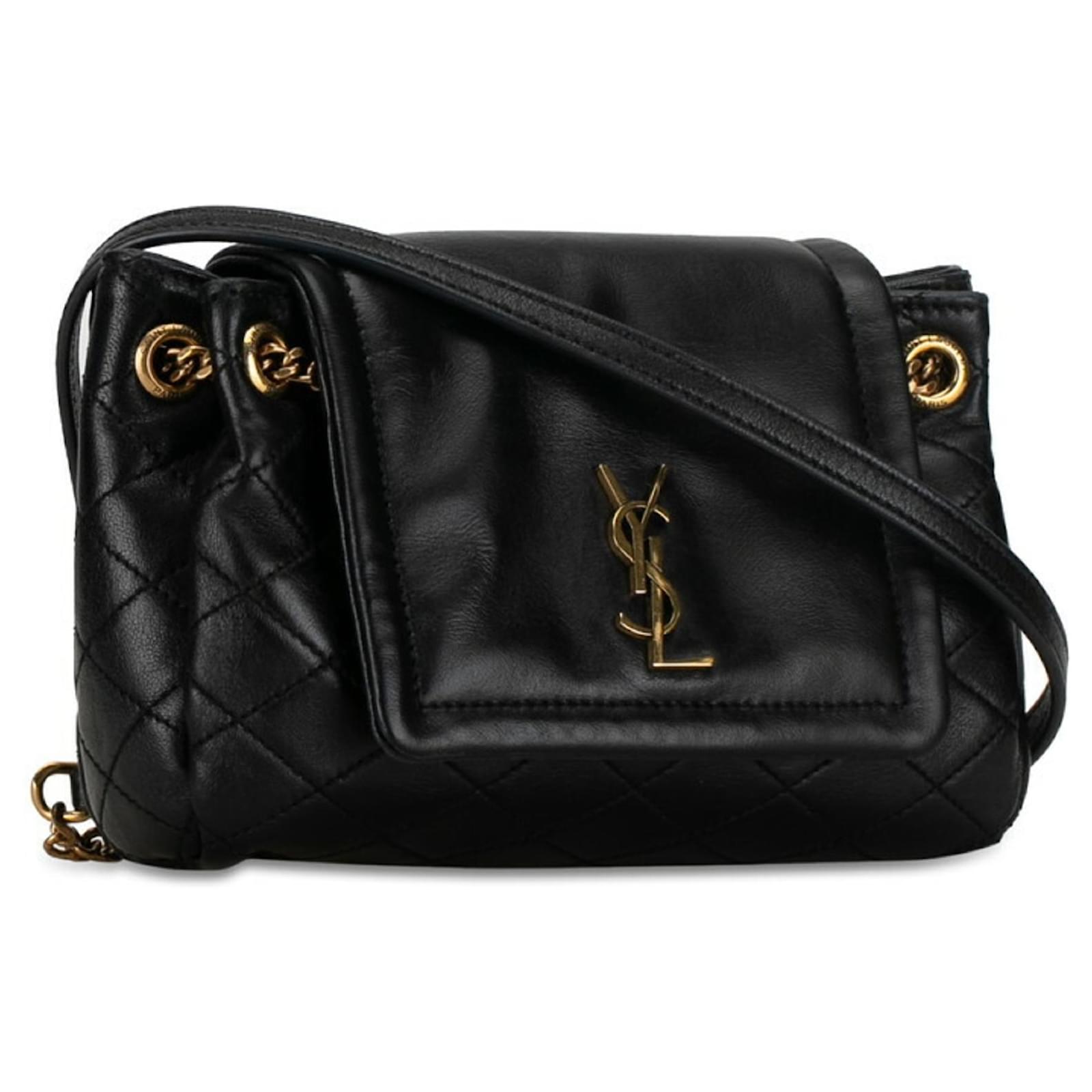 Saint Laurent Nolita YSL Chain Shoulder Bag Black Suede ref.1492714 Joli Closet