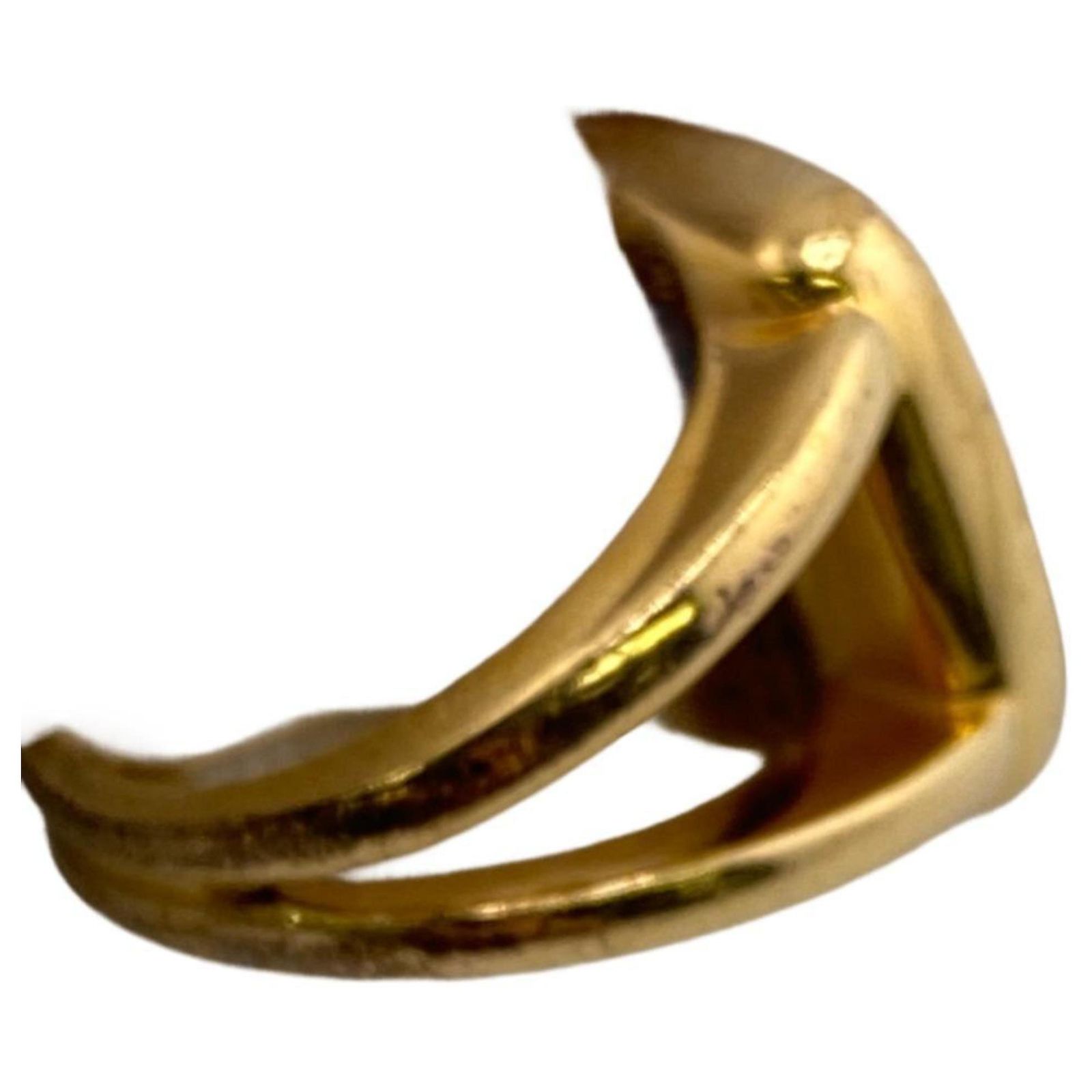 Ring Hermès Bague en Corozo HERMES Doré ref.JC1493436 (Vendu
