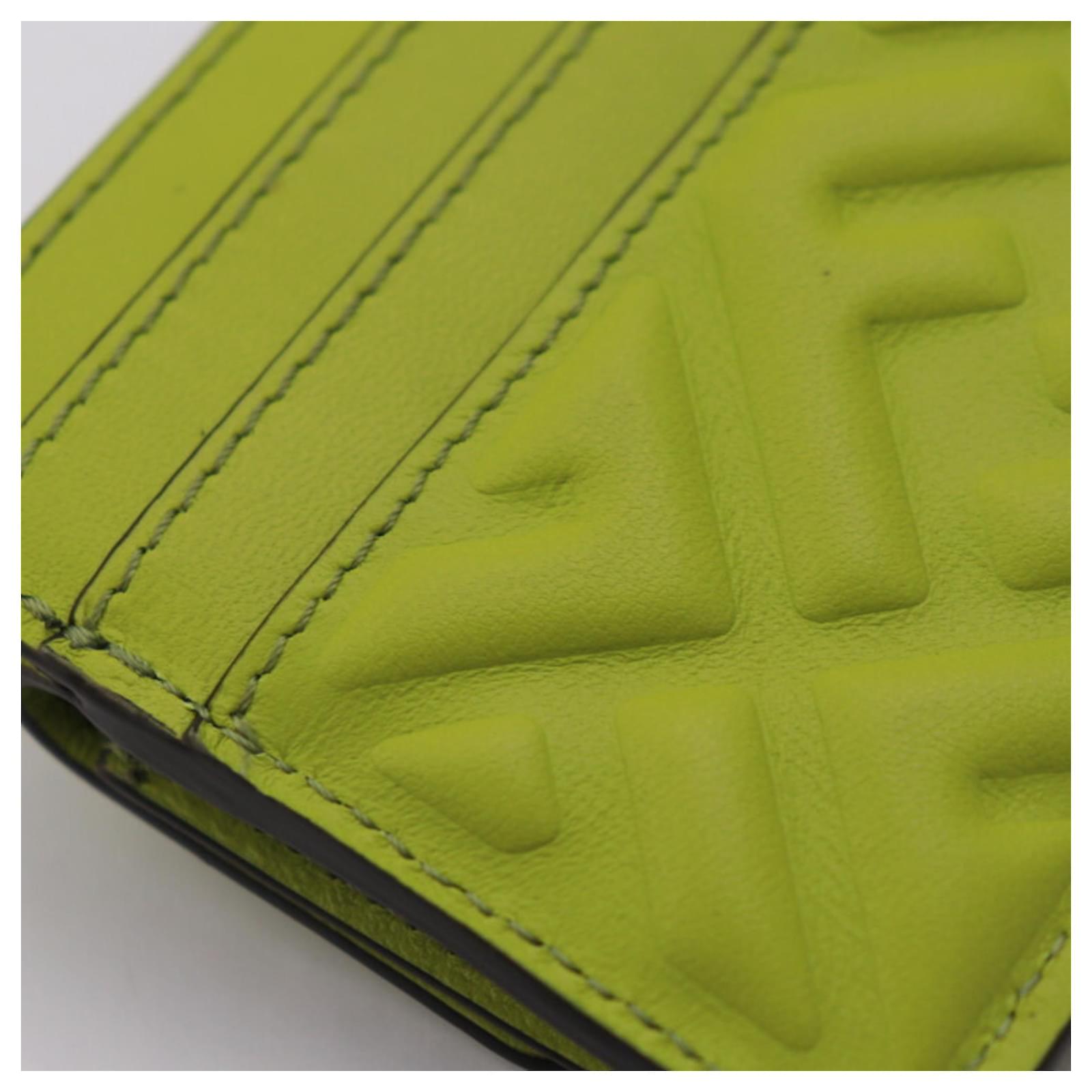 Fendi Baguette Card Holder Green Leather ref.1493454 - Joli