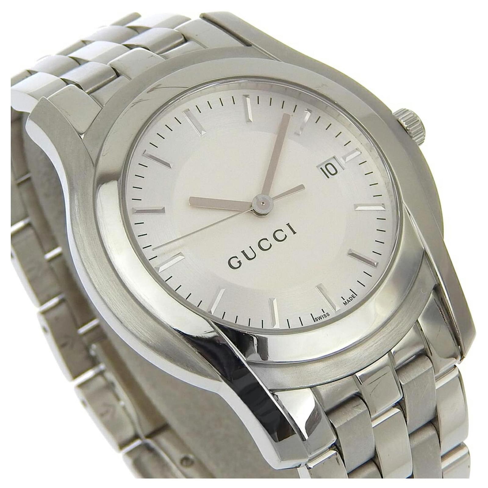 Gucci 5500XL Stainless Steel Quartz Analog Display Men's Watch ref