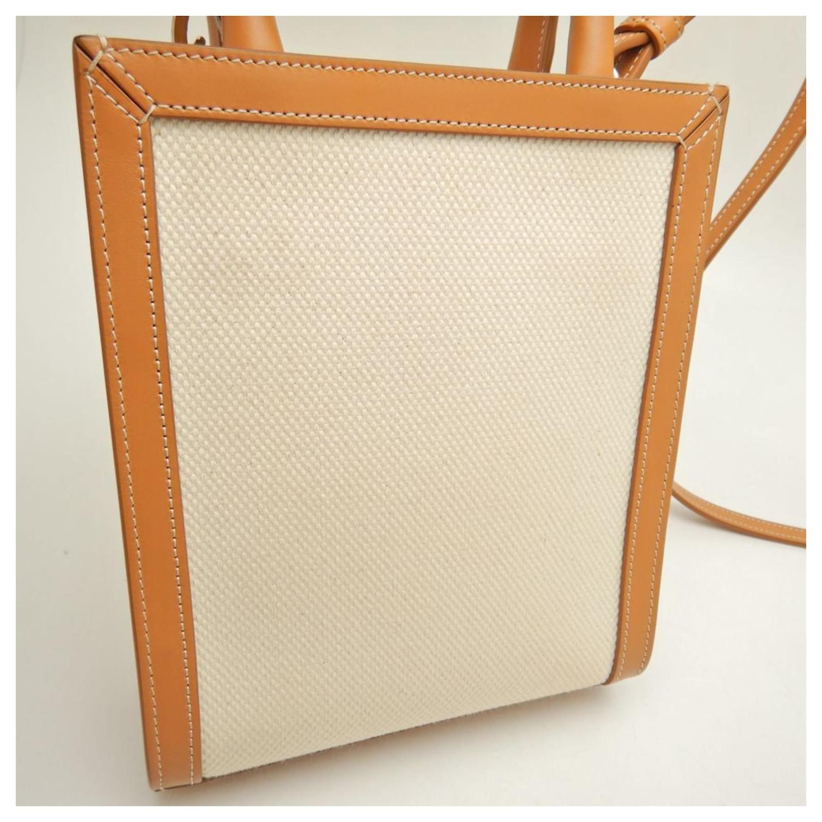 Céline Celine Vertical Cabas Tote Bag Leather Cloth ref