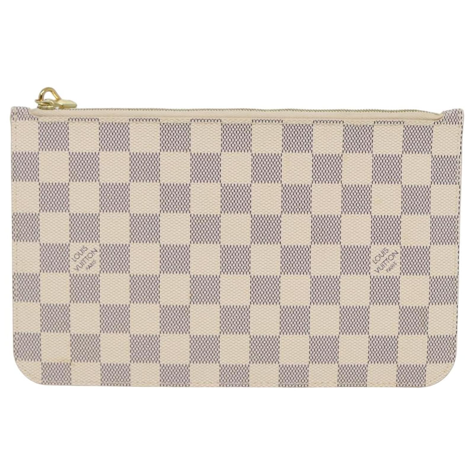 LOUIS VUITTON Damier Azur Neverfull MM Pouch Pouch LV Auth 80805