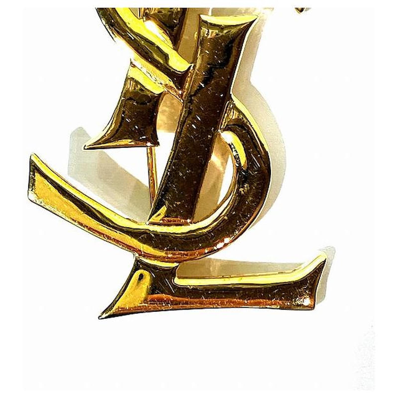 Autre Marque Yves Saint Laurent YSL Logo Brooch 5.5cm×3.5cm