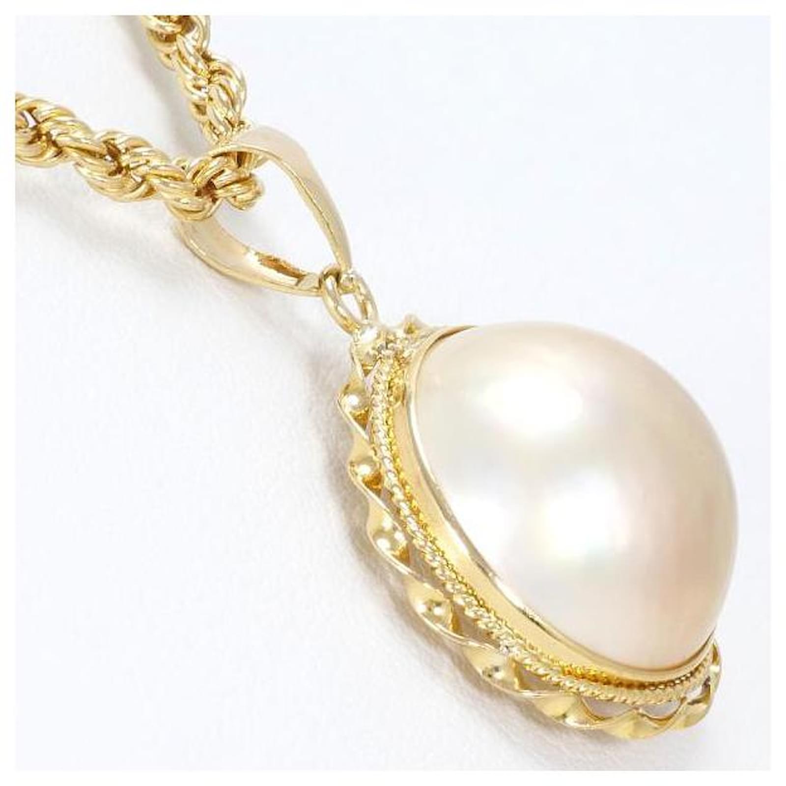 Autre Marque K18 Yellow Gold Mabe Pearl Necklace ref.1497839 