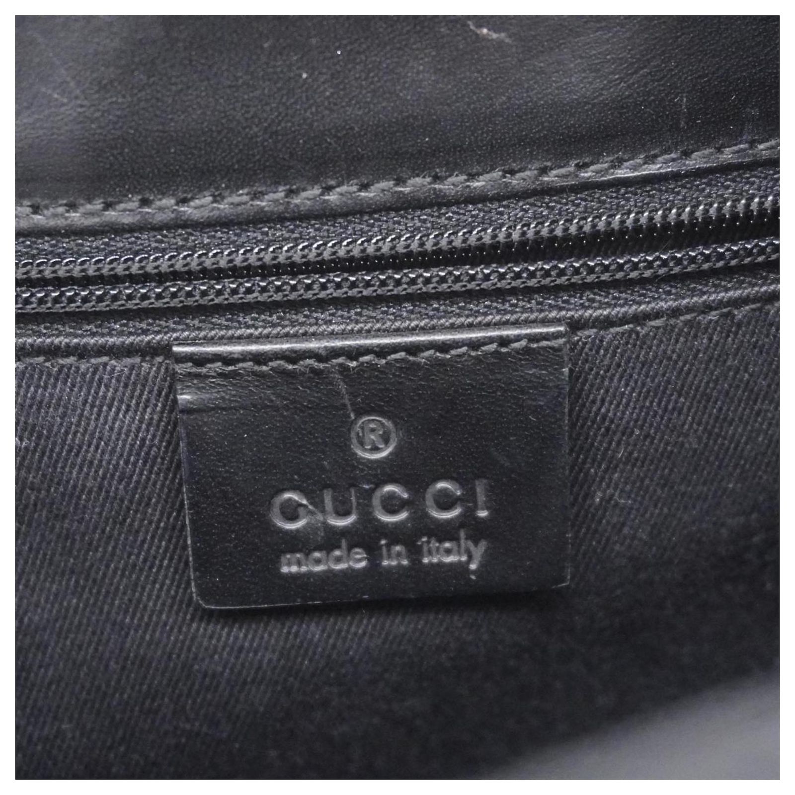 Gucci Handbag GG Canvas Jackie 01721 Black Leather Cloth ref 