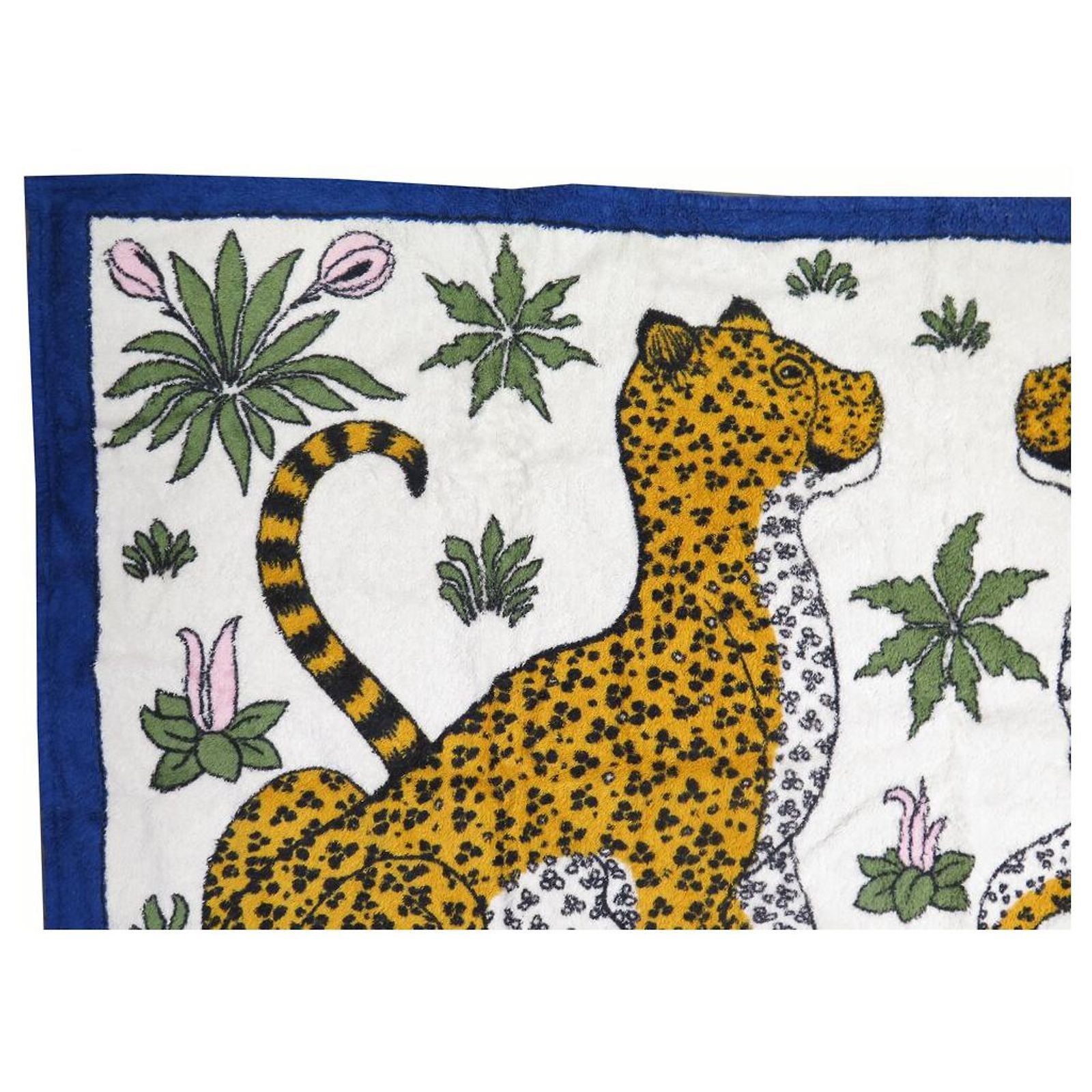 Drap De Bain HERMÈS Modèle Leopard - 100x150 Cm - Coton - Occasion - Thème Léopard Vintage