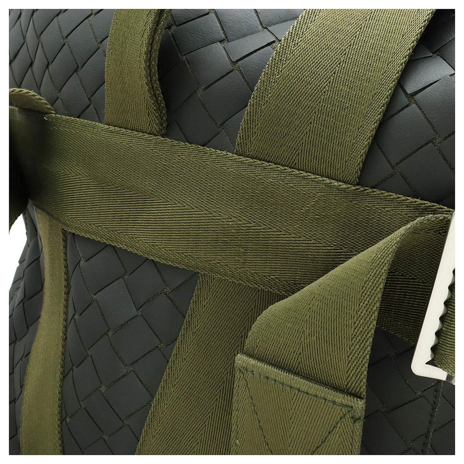 Bottega Veneta New Rubber Intreccio Backpack Khaki Bottega Veneta Intrecciato Rubber Backpack Khaki Dark grey  main image 3